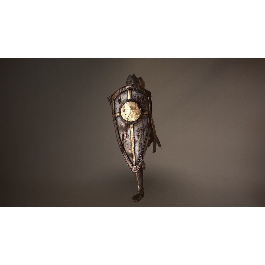 Paladin Lady 3D Model – Low Poly Rigged Character for Games, FBX - View 7