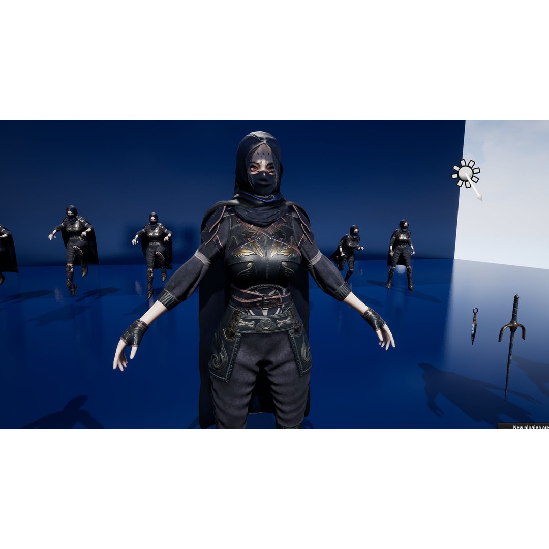 Ninja Girl 3D Model – Low Poly Rigged Character for Games, FBX - View 15