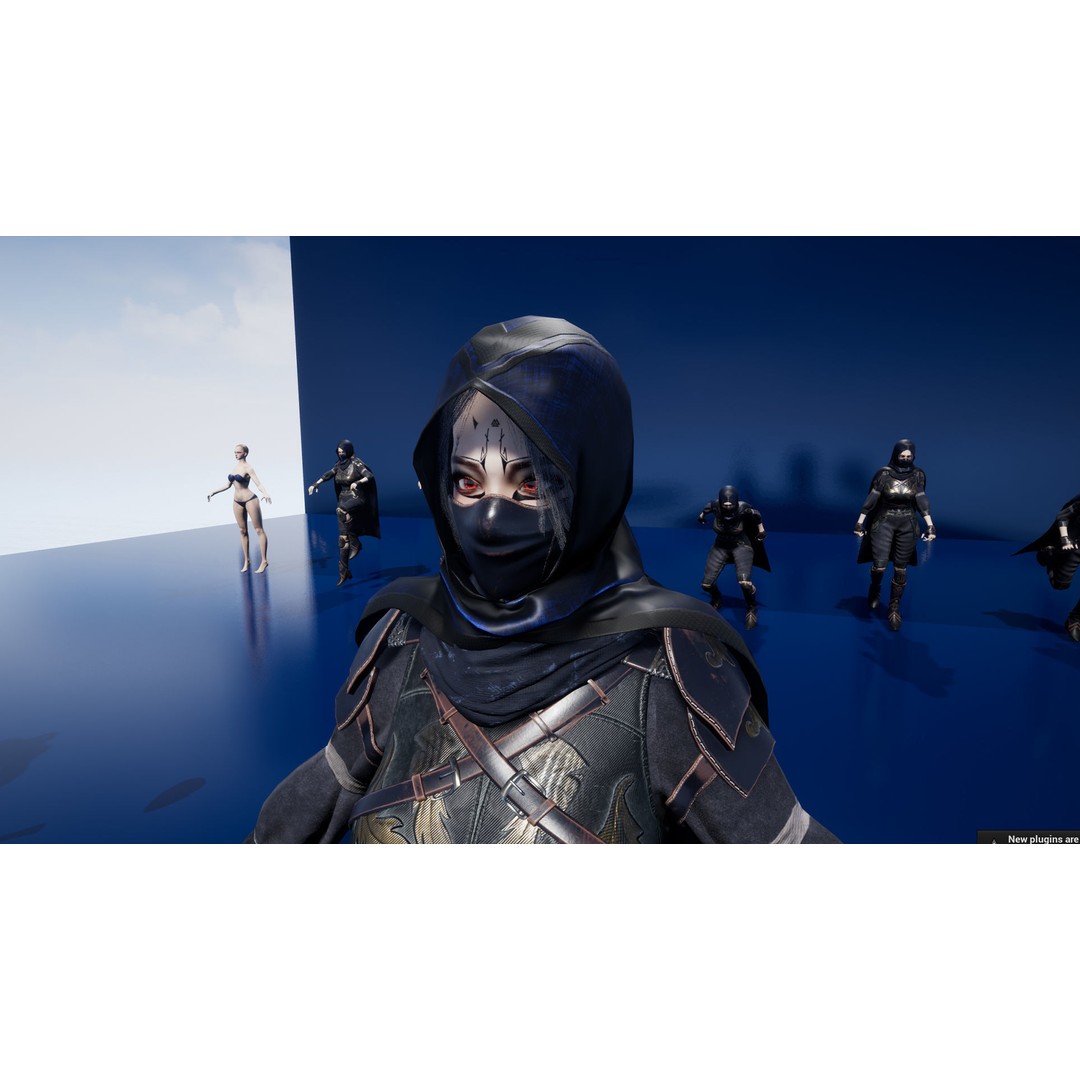 Ninja Girl 3D Model – Low Poly Rigged Character for Games, FBX - View 16