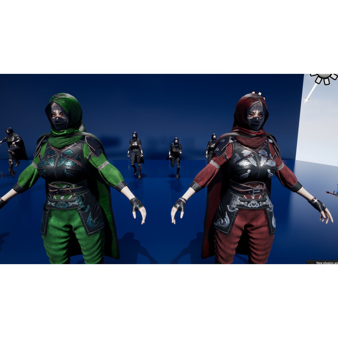 Ninja Girl 3D Model – Low Poly Rigged Character for Games, FBX - View 18