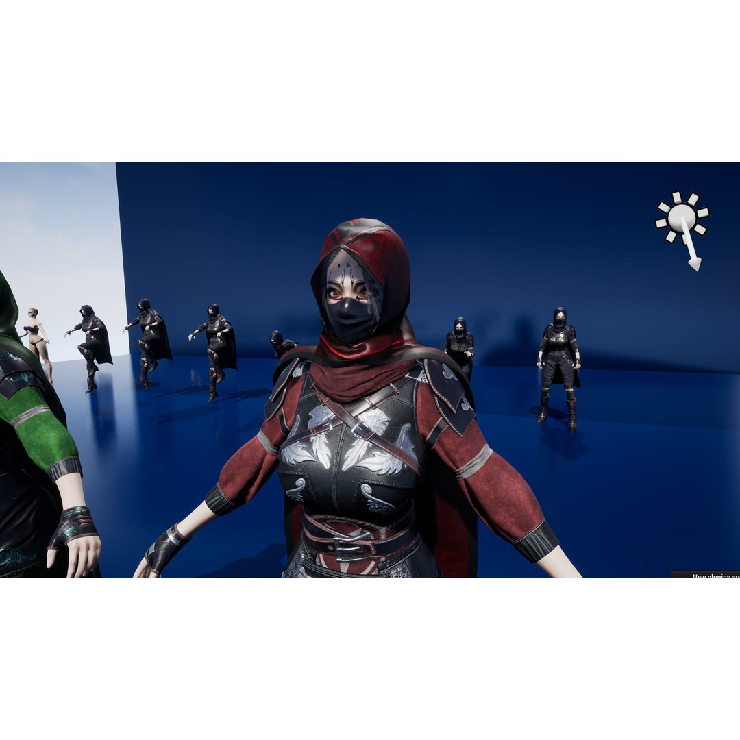 Ninja Girl 3D Model – Low Poly Rigged Character for Games, FBX - View 19