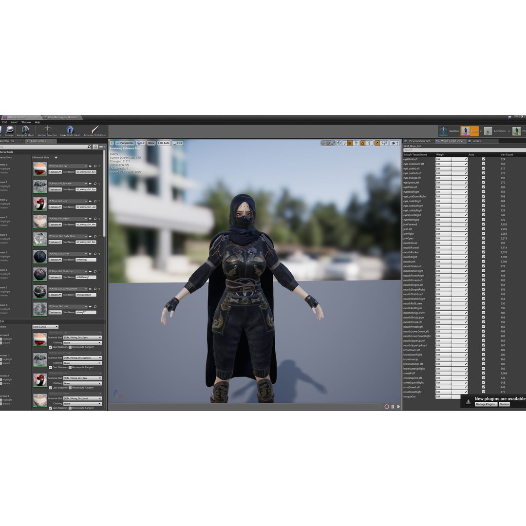 Ninja Girl 3D Model – Low Poly Rigged Character for Games, FBX - View 24