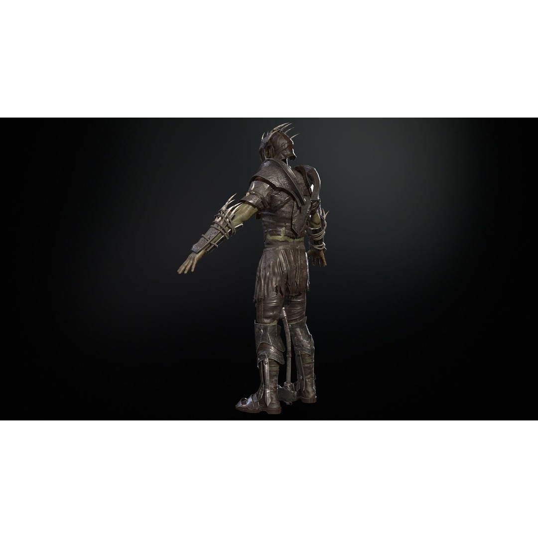 SkinnyOrc 3D Model – Low Poly Character with Animations, FBX - View 10