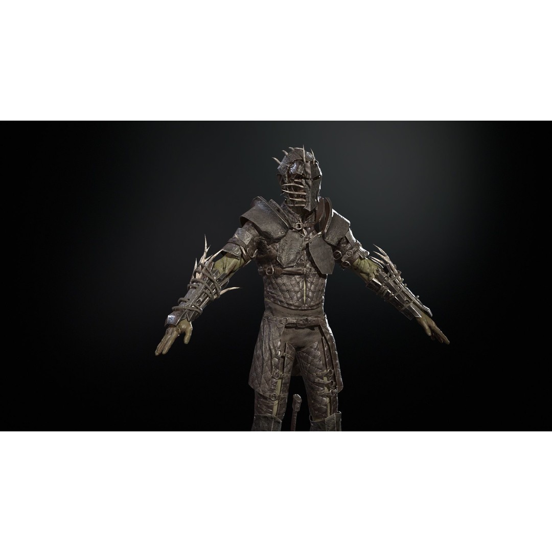 SkinnyOrc 3D Model – Low Poly Character with Animations, FBX - View 11