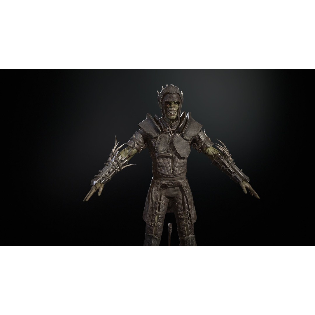 SkinnyOrc 3D Model – Low Poly Character with Animations, FBX - View 13