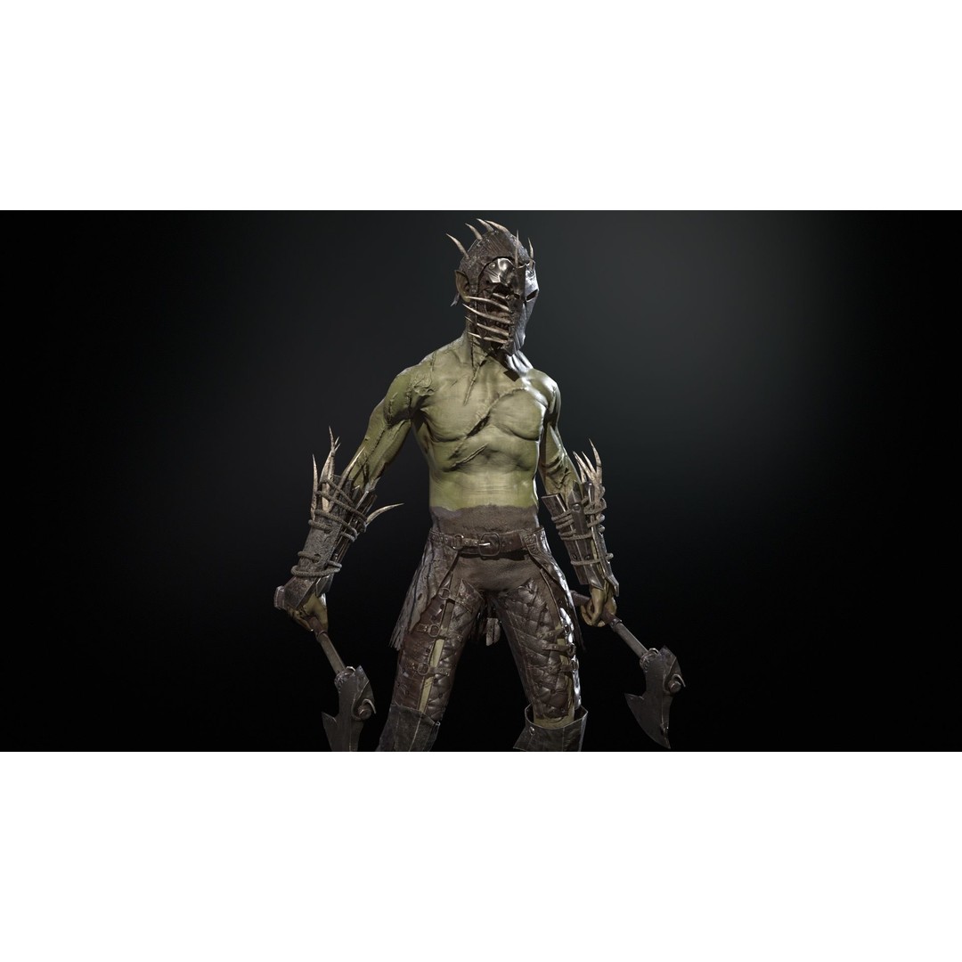 SkinnyOrc 3D Model – Low Poly Character with Animations, FBX - View 16