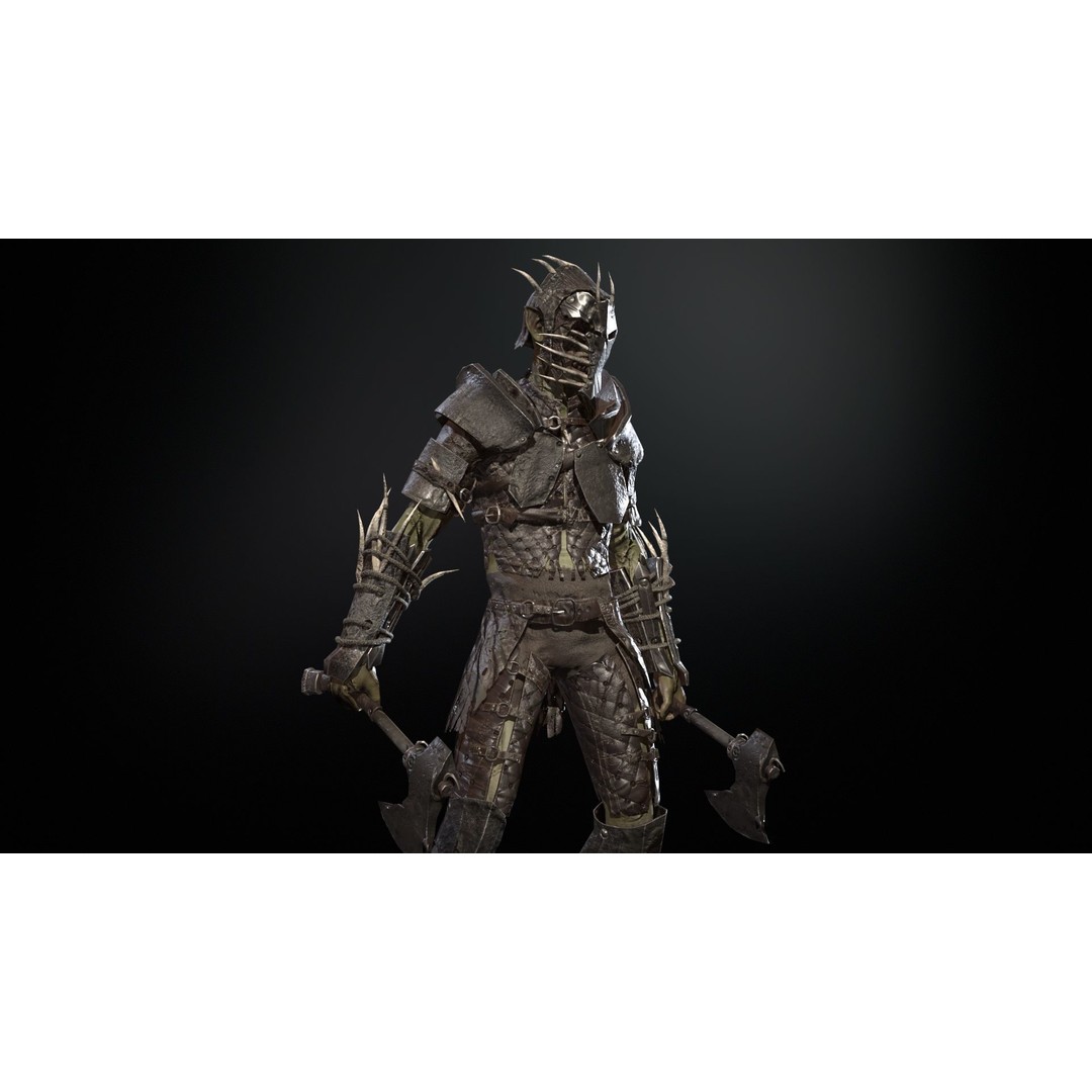 SkinnyOrc 3D Model – Low Poly Character with Animations, FBX - View 17