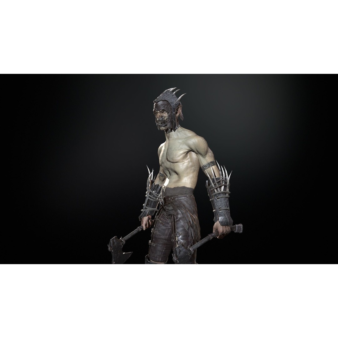 SkinnyOrc 3D Model – Low Poly Character with Animations, FBX - View 19