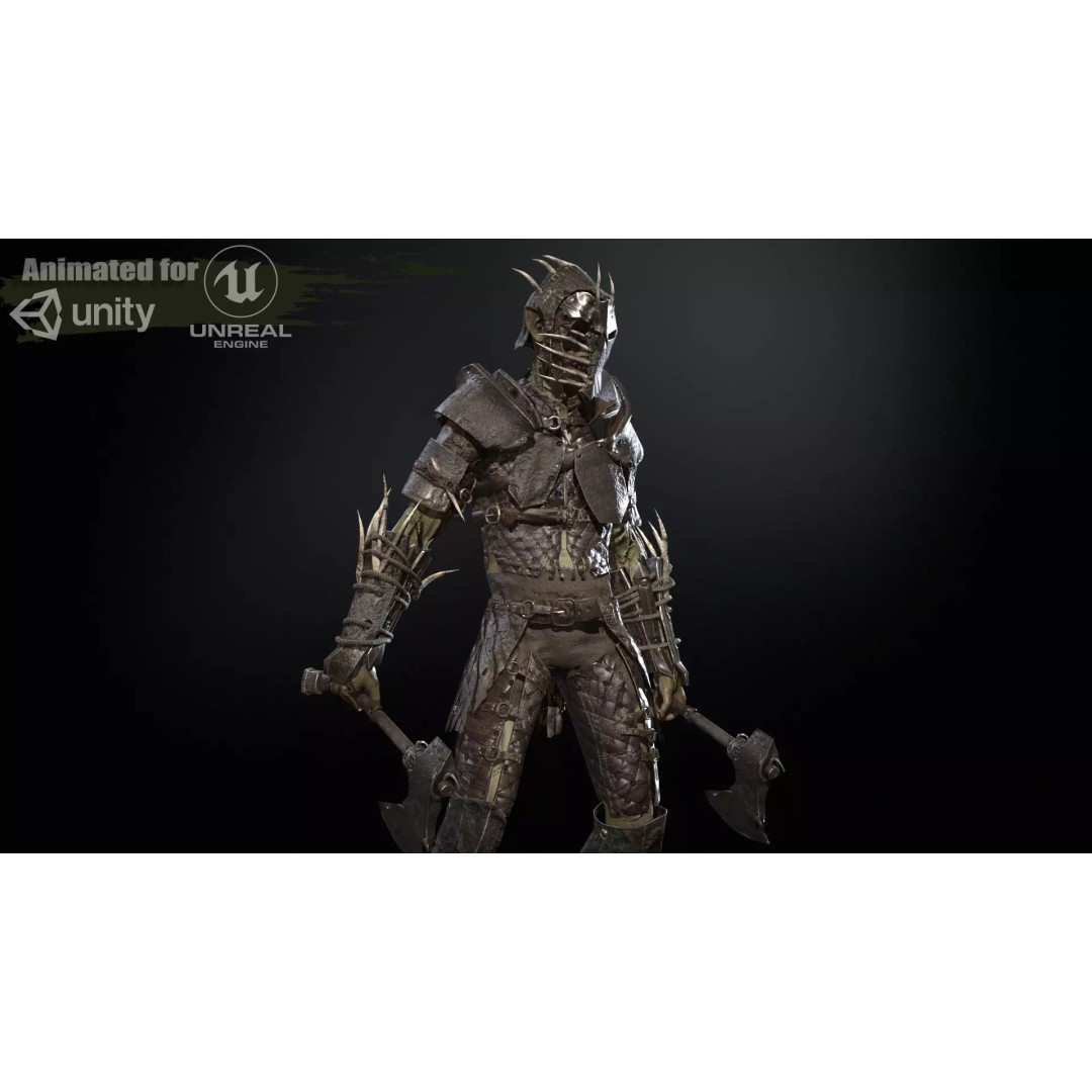 SkinnyOrc 3D Model – Low Poly Character with Animations, FBX - View 2