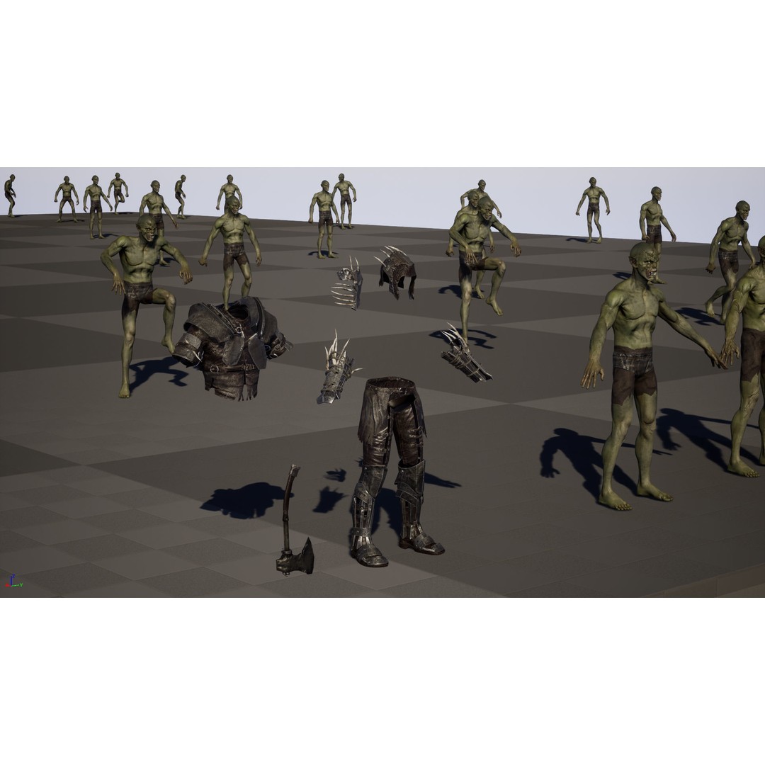 SkinnyOrc 3D Model – Low Poly Character with Animations, FBX - View 25