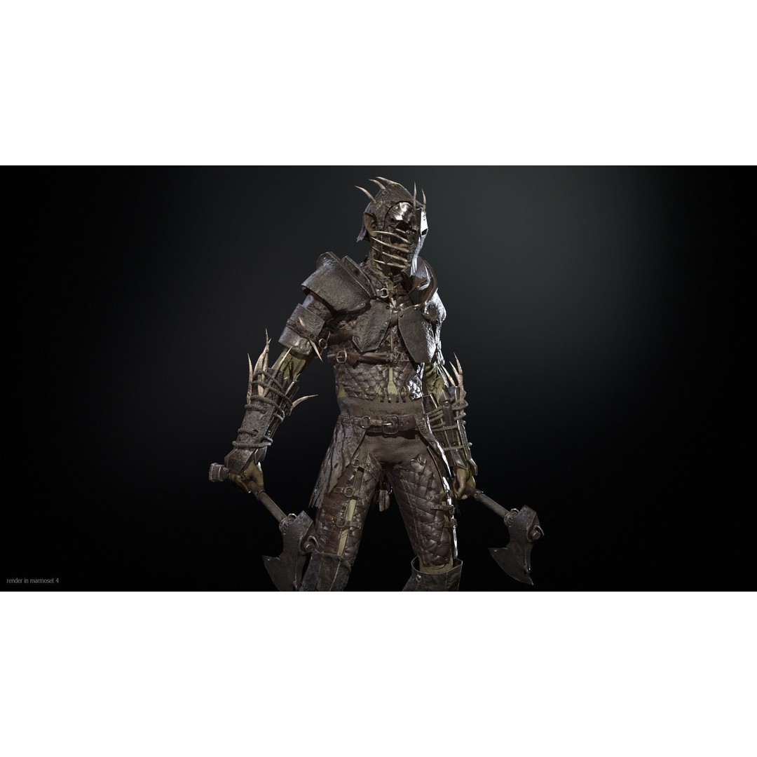 SkinnyOrc 3D Model – Low Poly Character with Animations, FBX - View 3