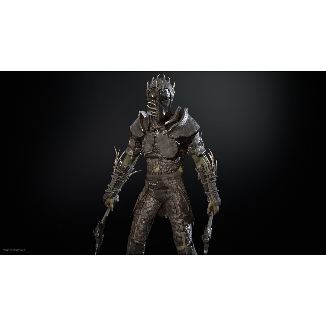 SkinnyOrc 3D Model – Low Poly Character with Animations, FBX - View 4