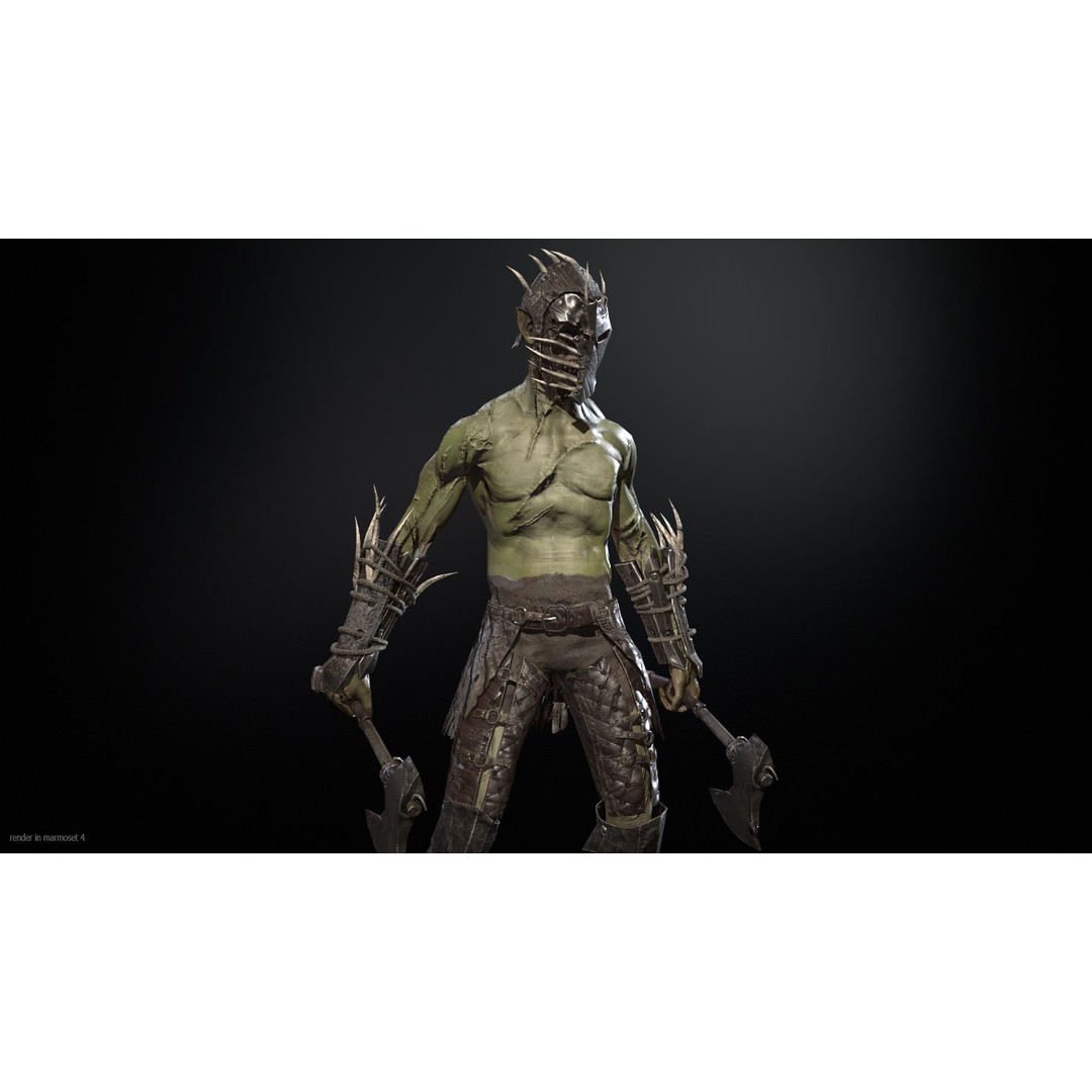 SkinnyOrc 3D Model – Low Poly Character with Animations, FBX - View 5