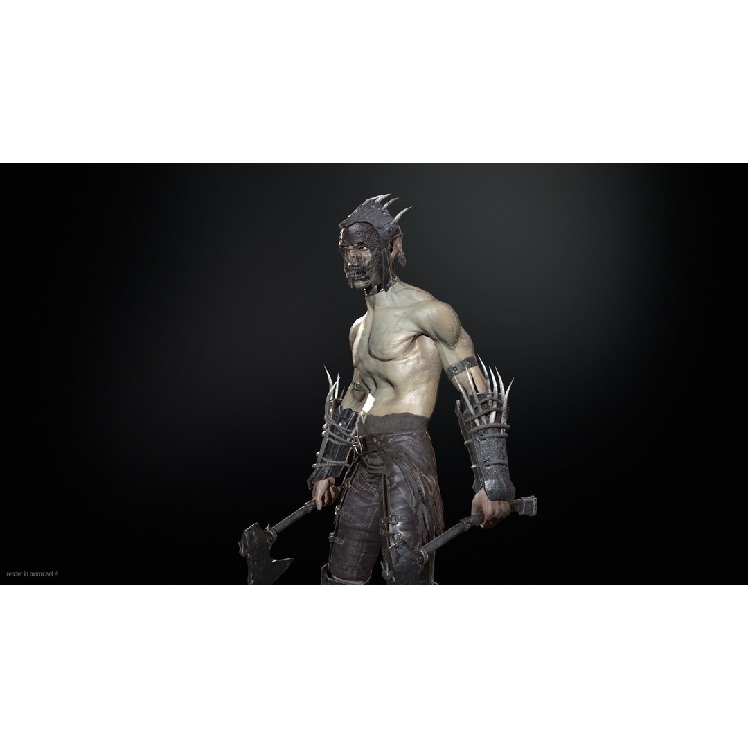 SkinnyOrc 3D Model – Low Poly Character with Animations, FBX - View 6
