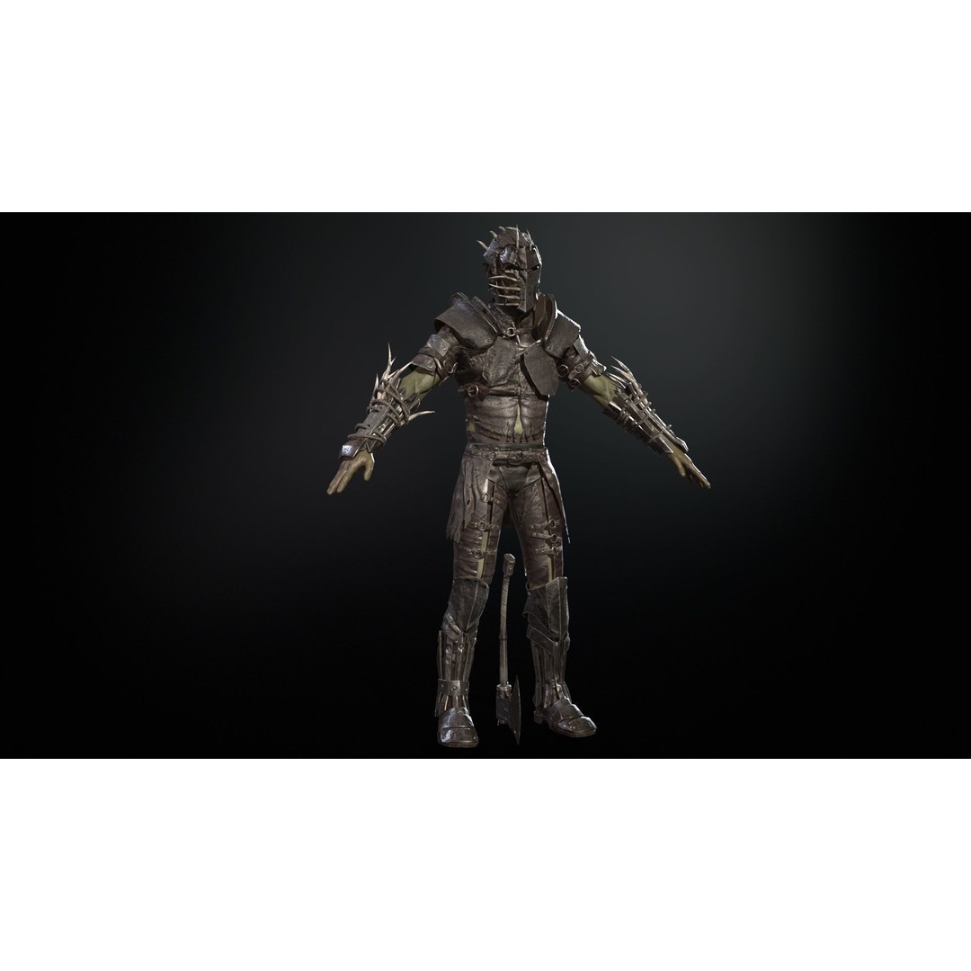 SkinnyOrc 3D Model – Low Poly Character with Animations, FBX - View 8