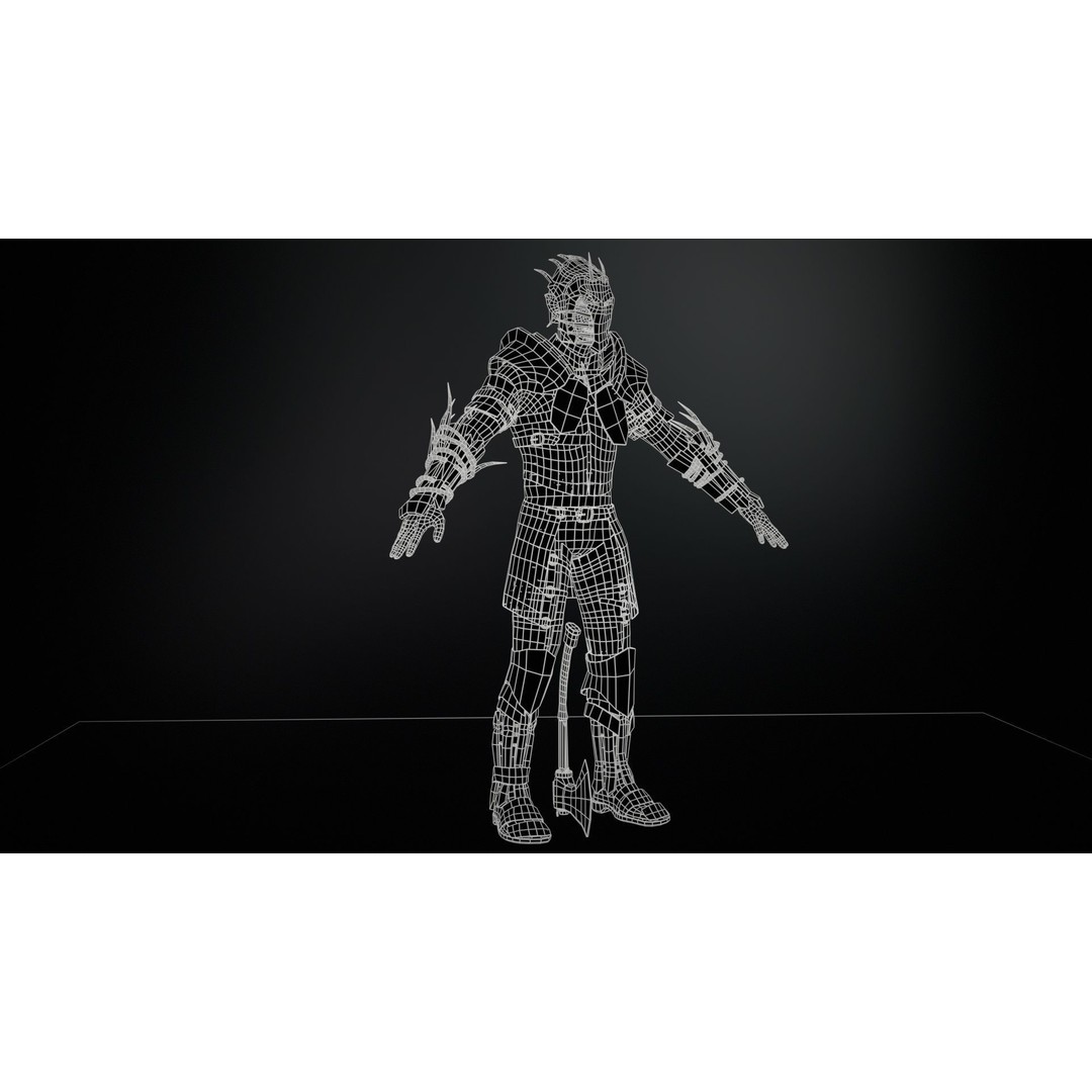 SkinnyOrc 3D Model – Low Poly Character with Animations, FBX - View 9