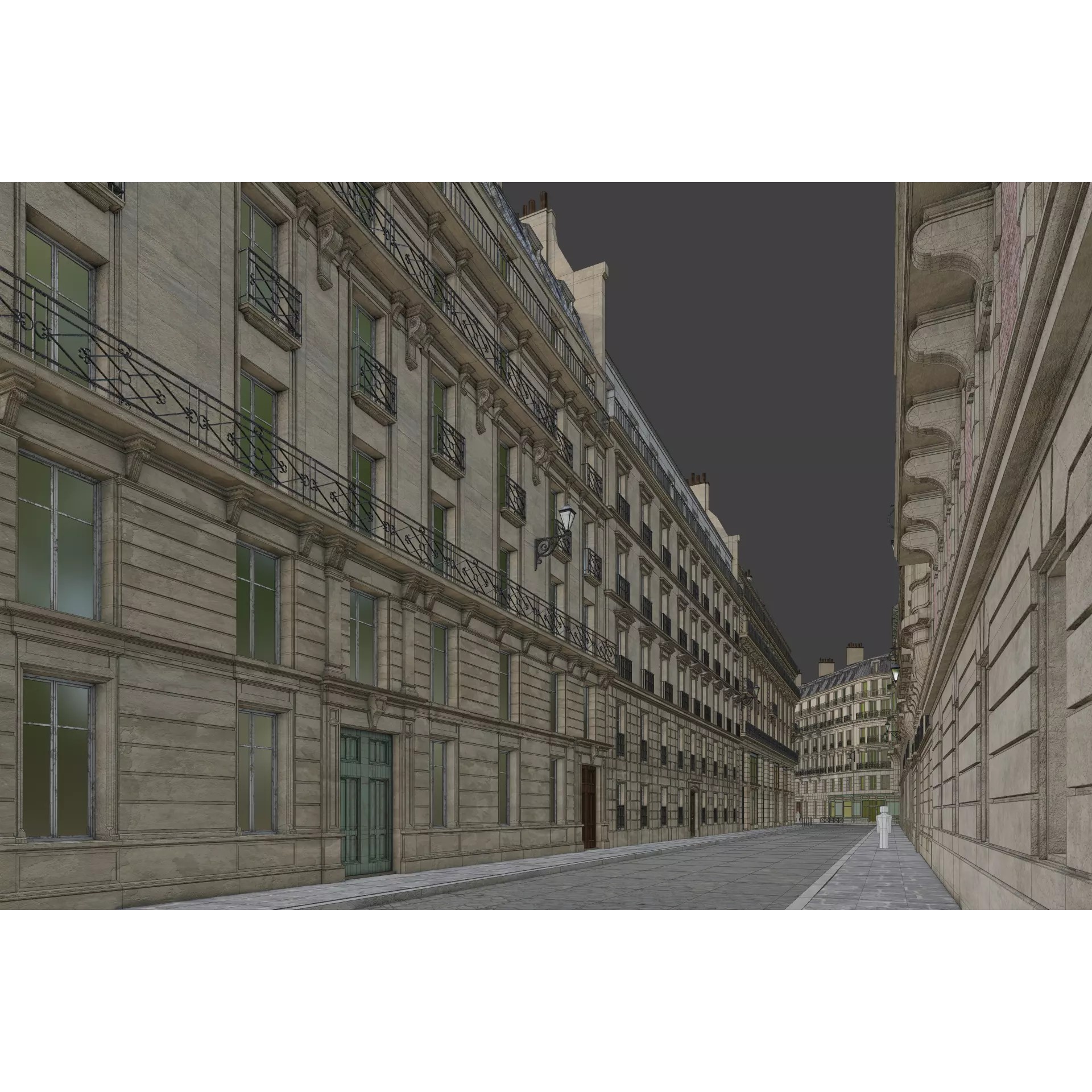Paris Boulevard - Detailed Architectural 3D Model - View 102