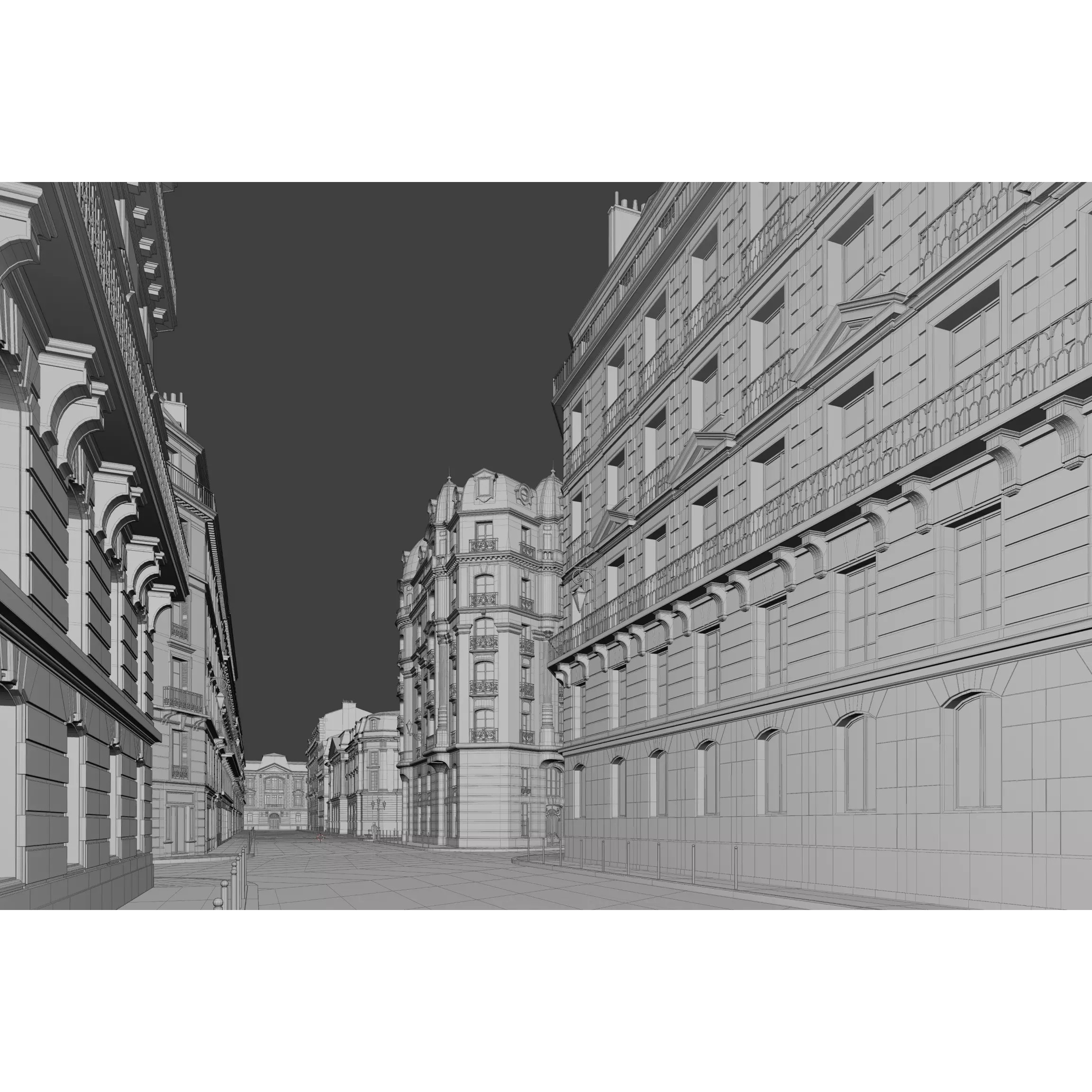 Paris Boulevard - Detailed Architectural 3D Model - View 105