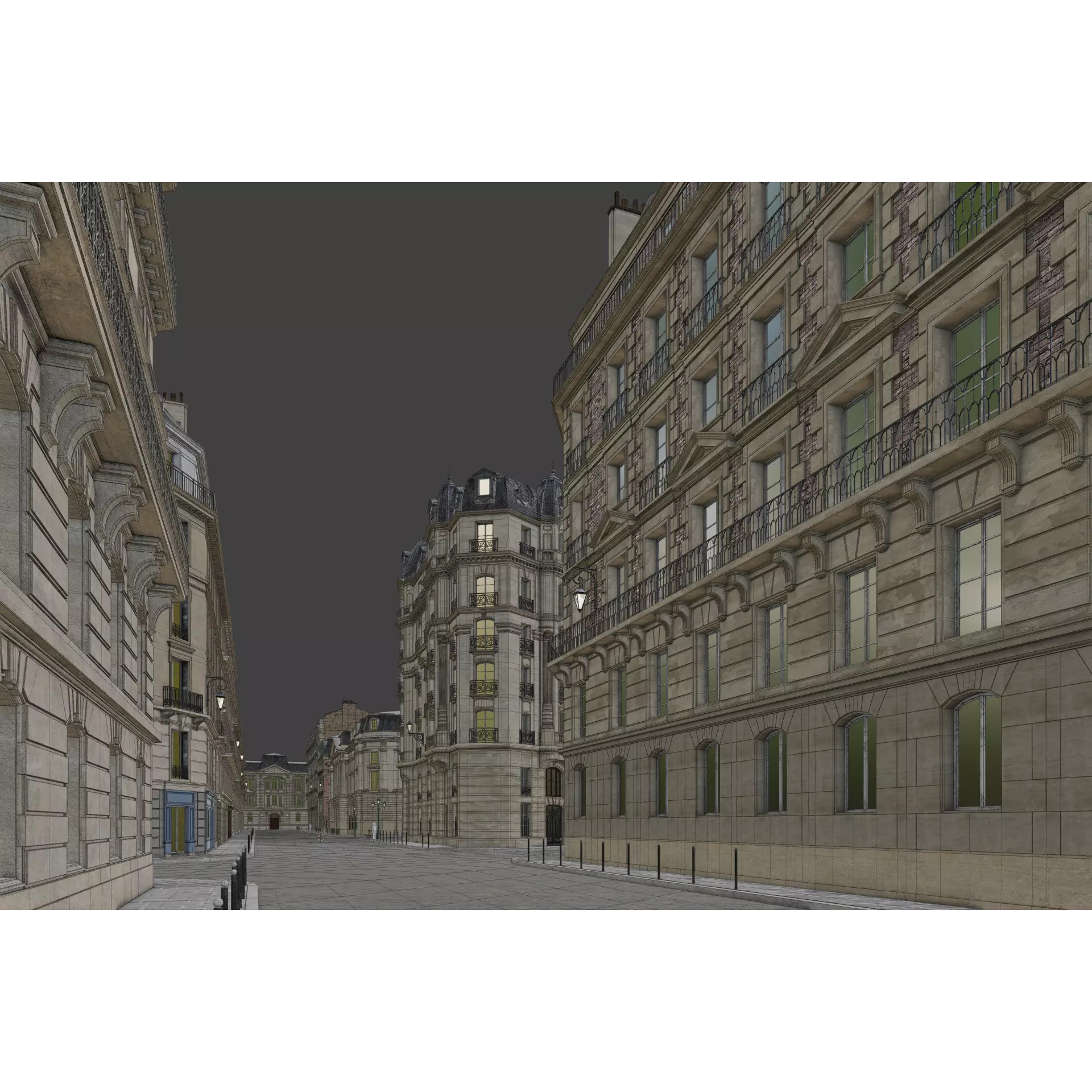 Paris Boulevard - Detailed Architectural 3D Model - View 106