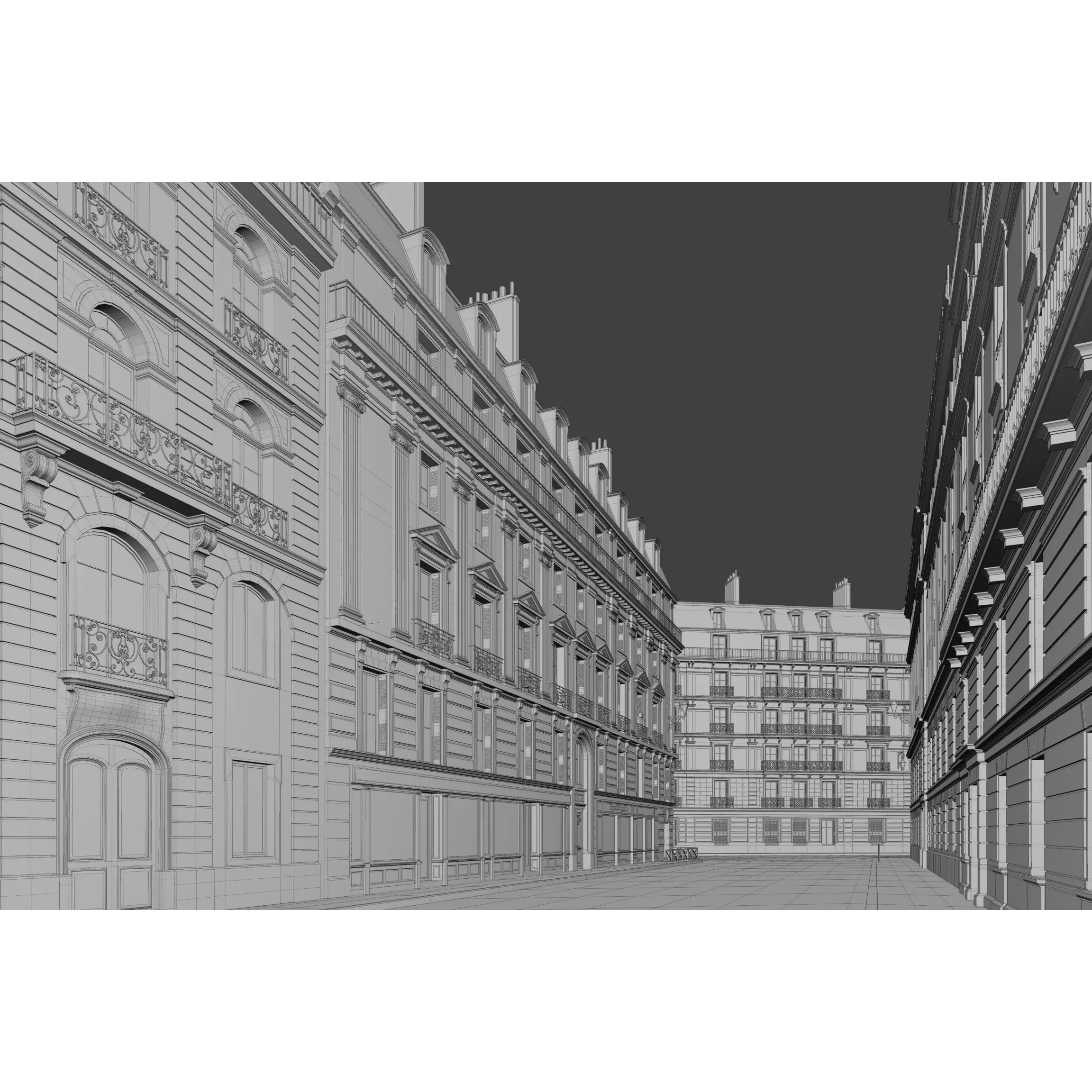 Paris Boulevard - Detailed Architectural 3D Model - View 107