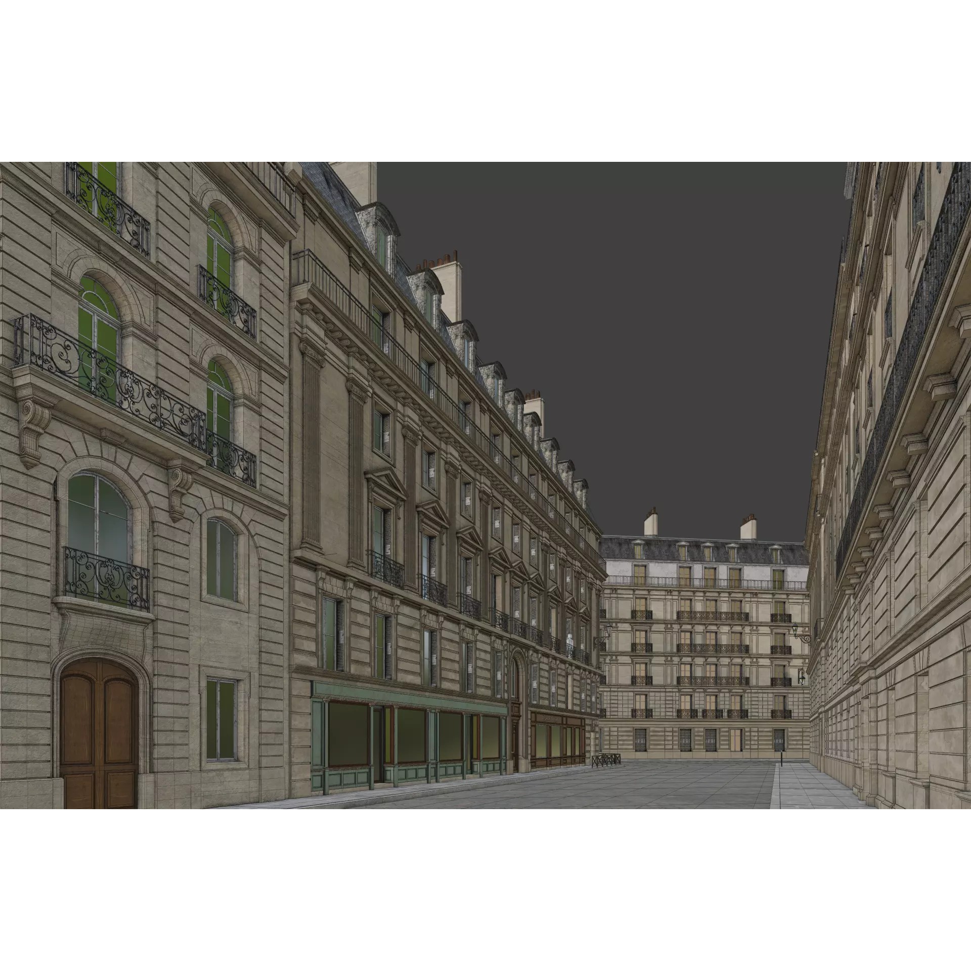 Paris Boulevard - Detailed Architectural 3D Model - View 108