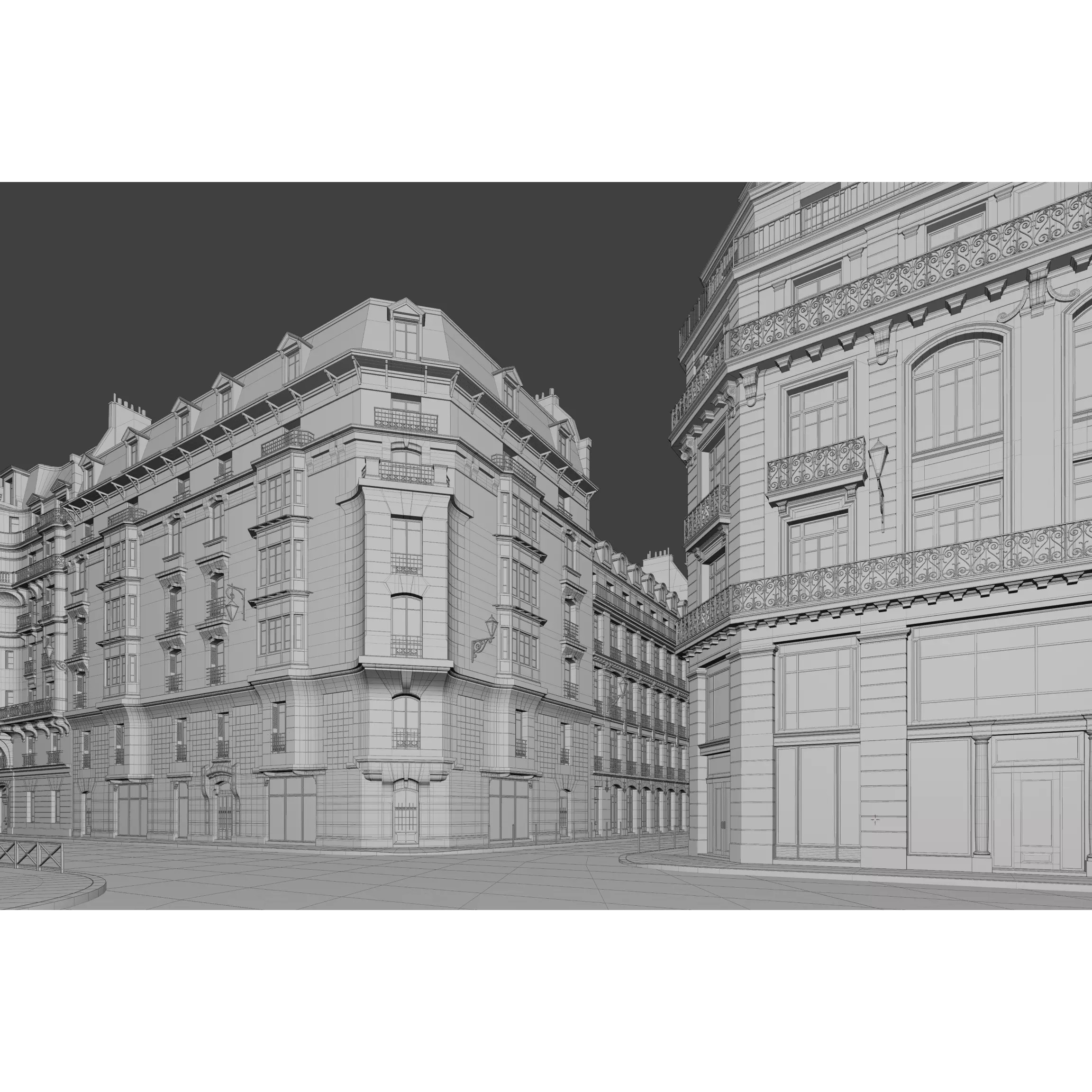 Paris Boulevard - Detailed Architectural 3D Model - View 111
