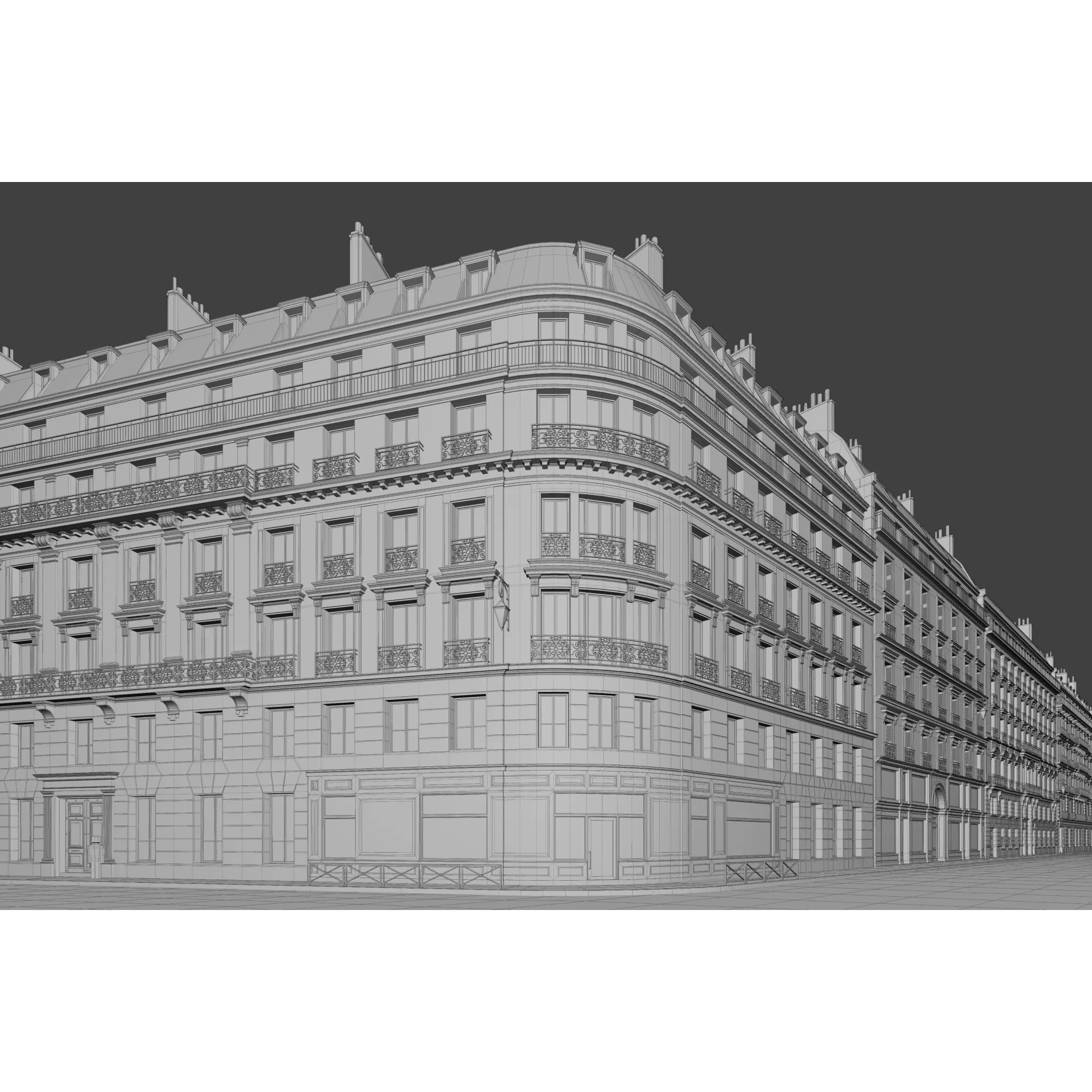 Paris Boulevard - Detailed Architectural 3D Model - View 115