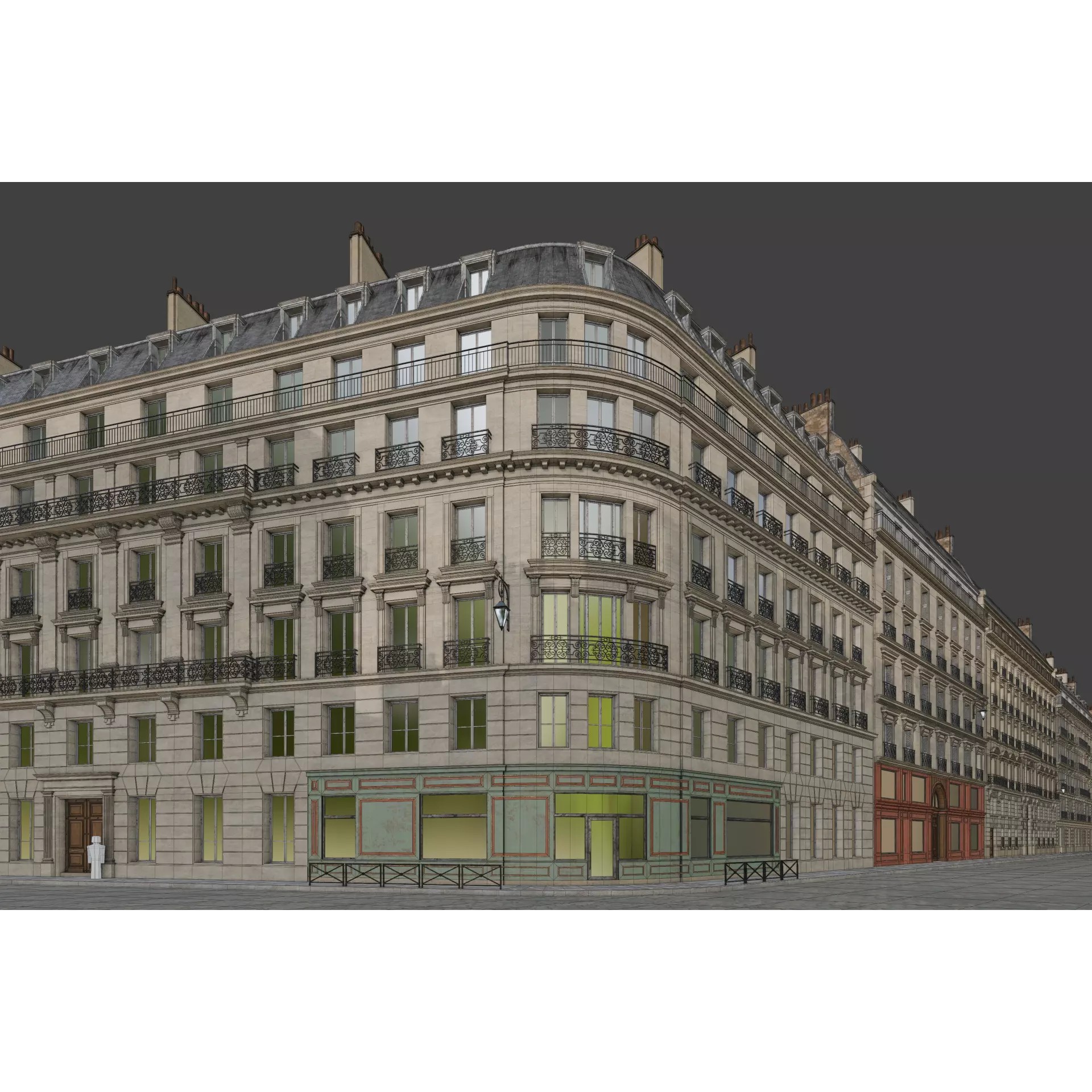 Paris Boulevard - Detailed Architectural 3D Model - View 116