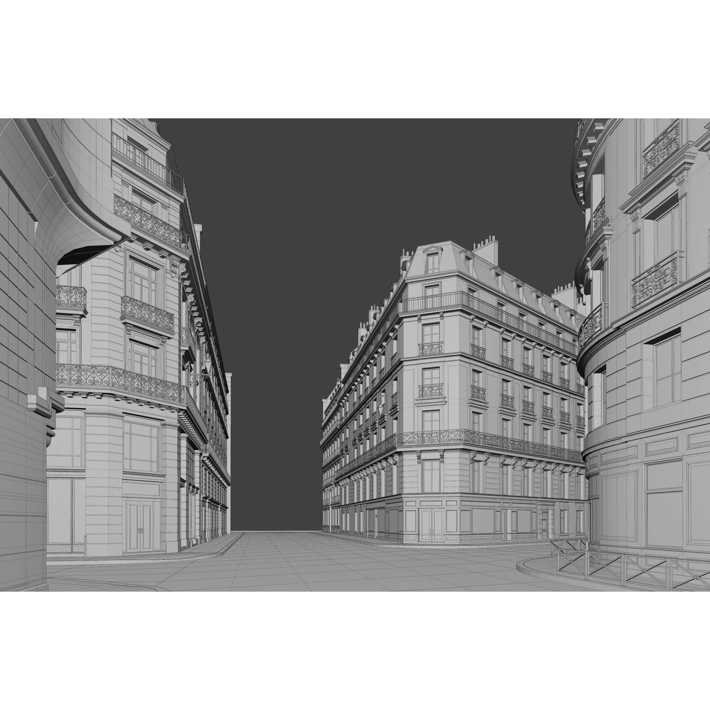 Paris Boulevard - Detailed Architectural 3D Model - View 121