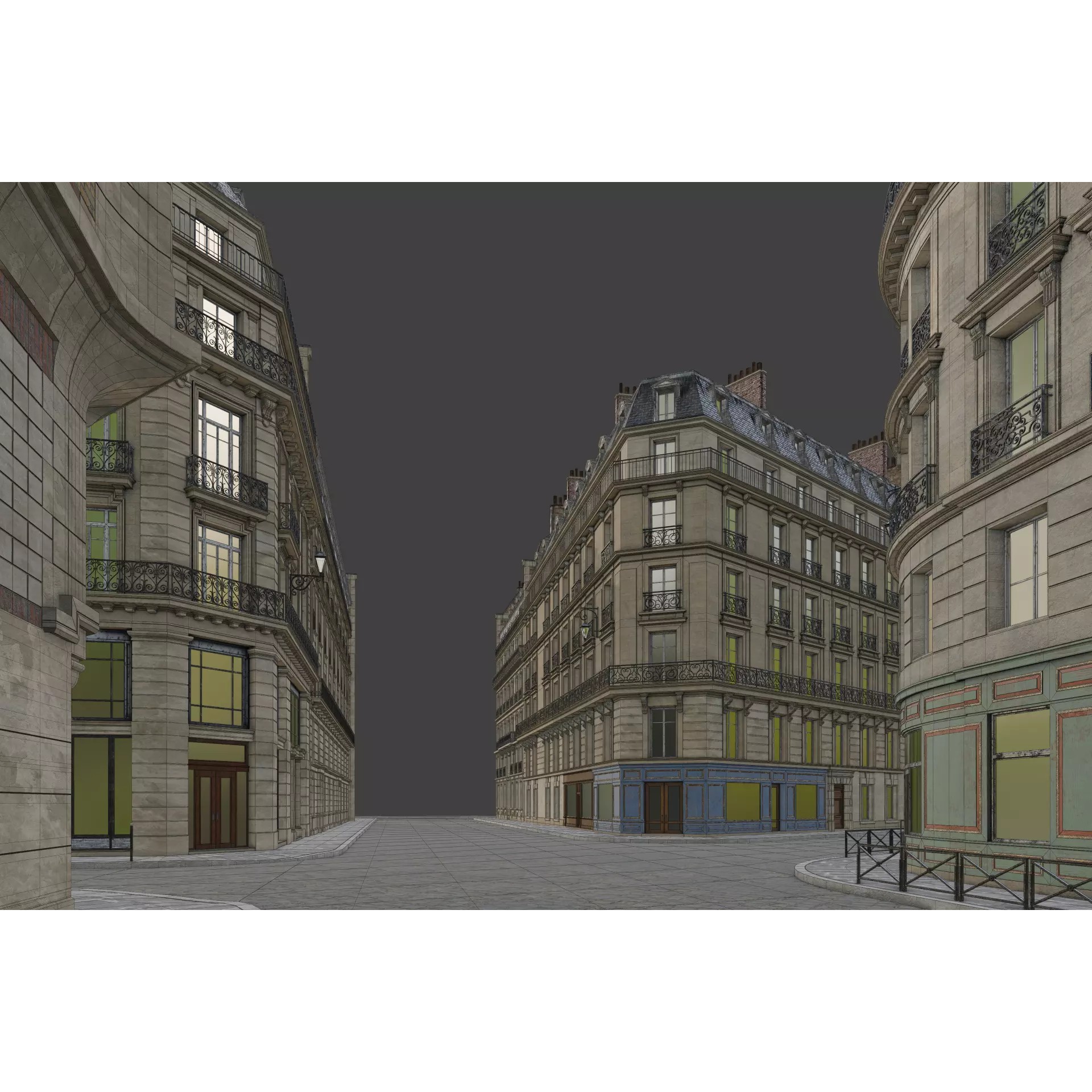 Paris Boulevard - Detailed Architectural 3D Model - View 122