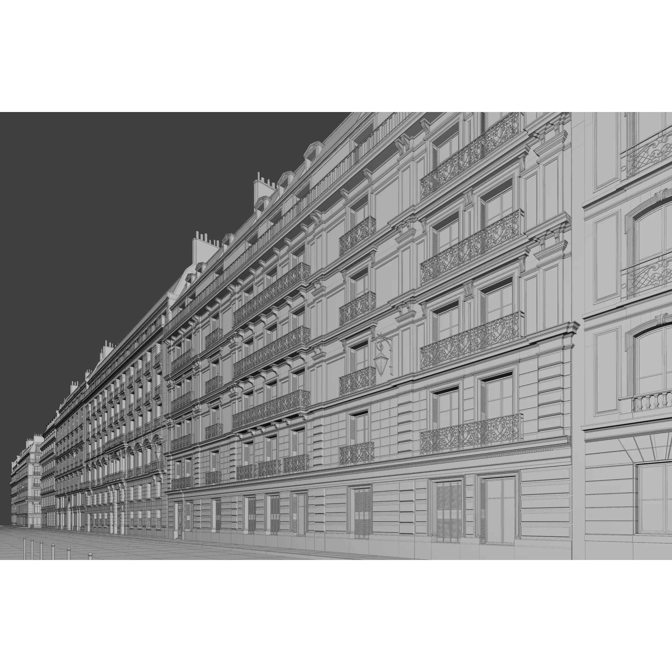 Paris Boulevard - Detailed Architectural 3D Model - View 123