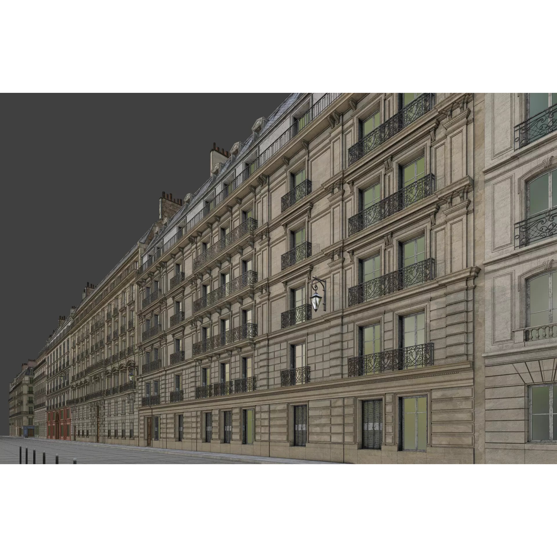 Paris Boulevard - Detailed Architectural 3D Model - View 124