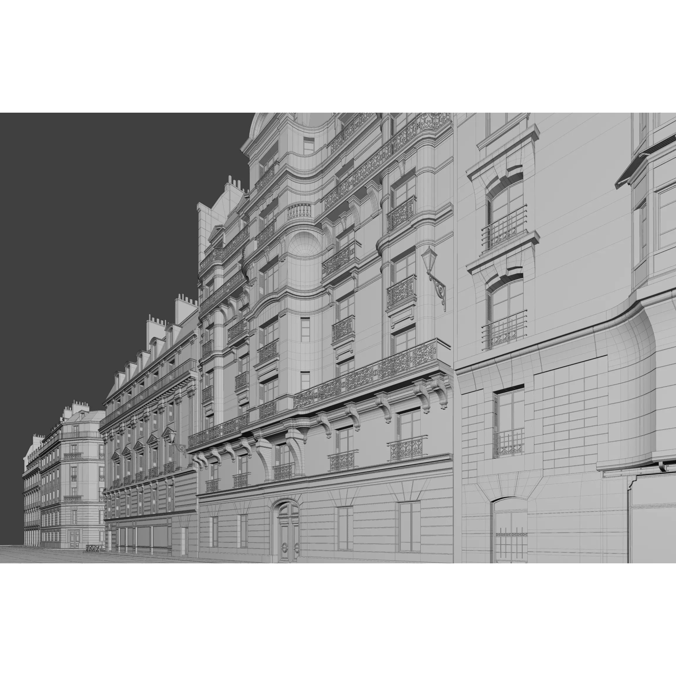 Paris Boulevard - Detailed Architectural 3D Model - View 127