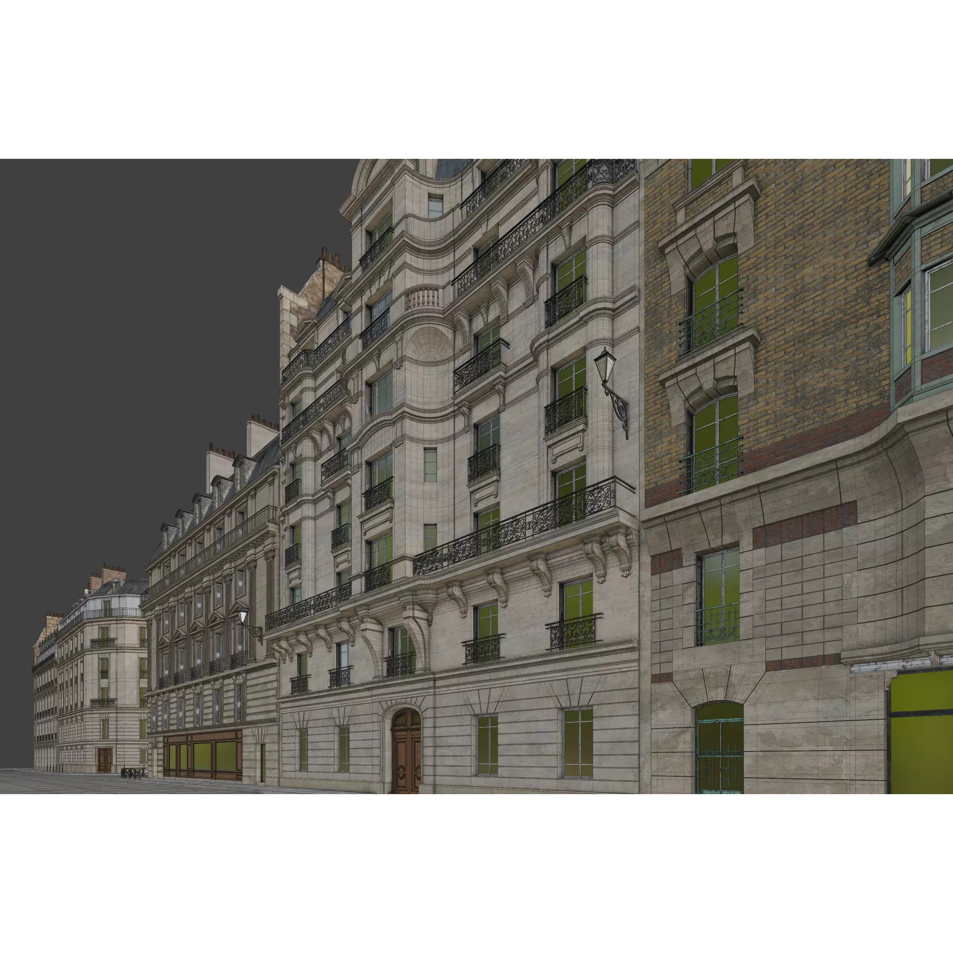 Paris Boulevard - Detailed Architectural 3D Model - View 128