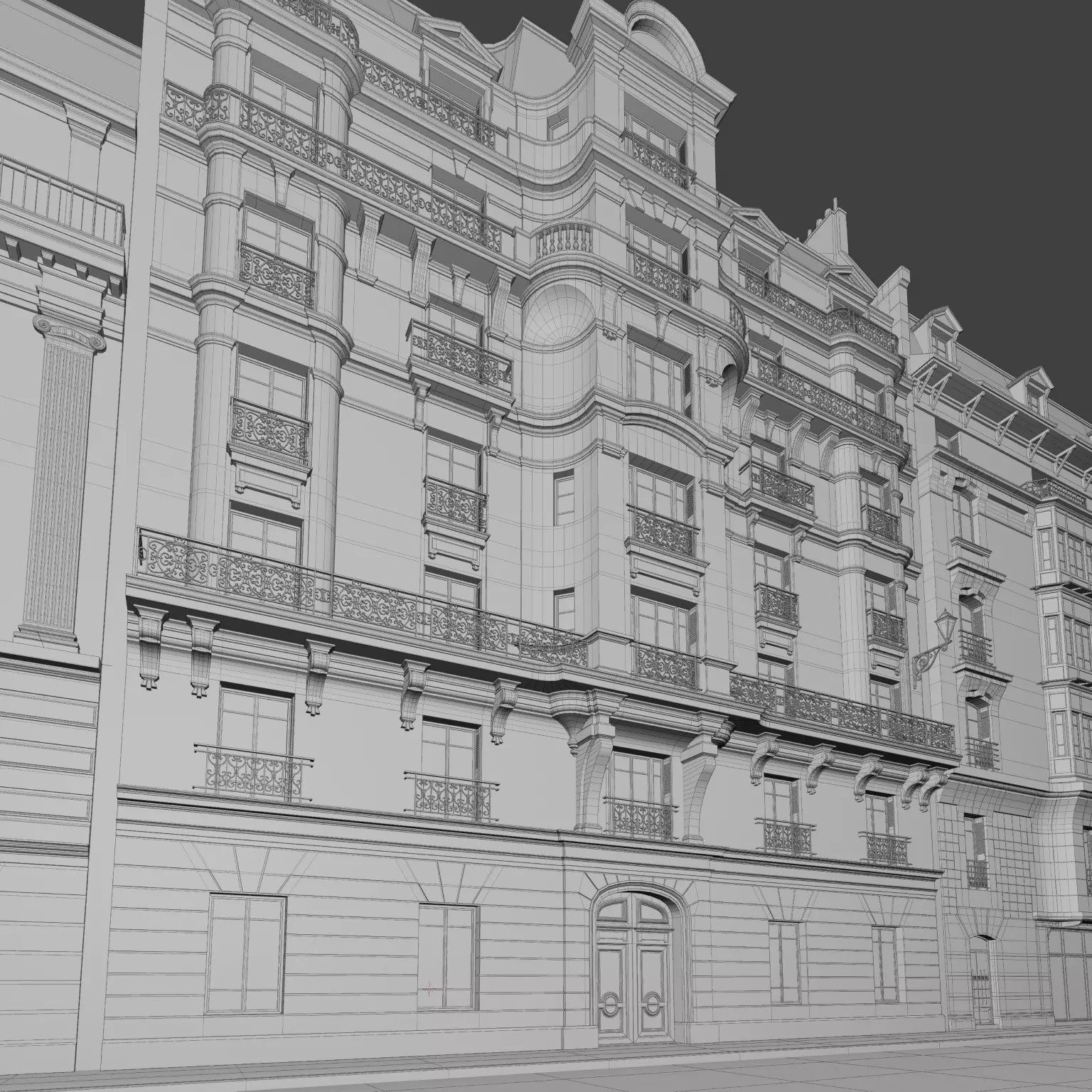 Paris Boulevard - Detailed Architectural 3D Model - View 129