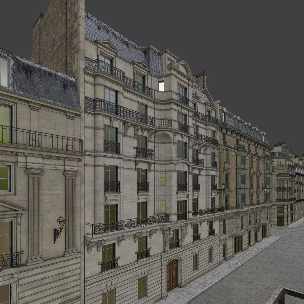 Paris Boulevard - Detailed Architectural 3D Model - View 132