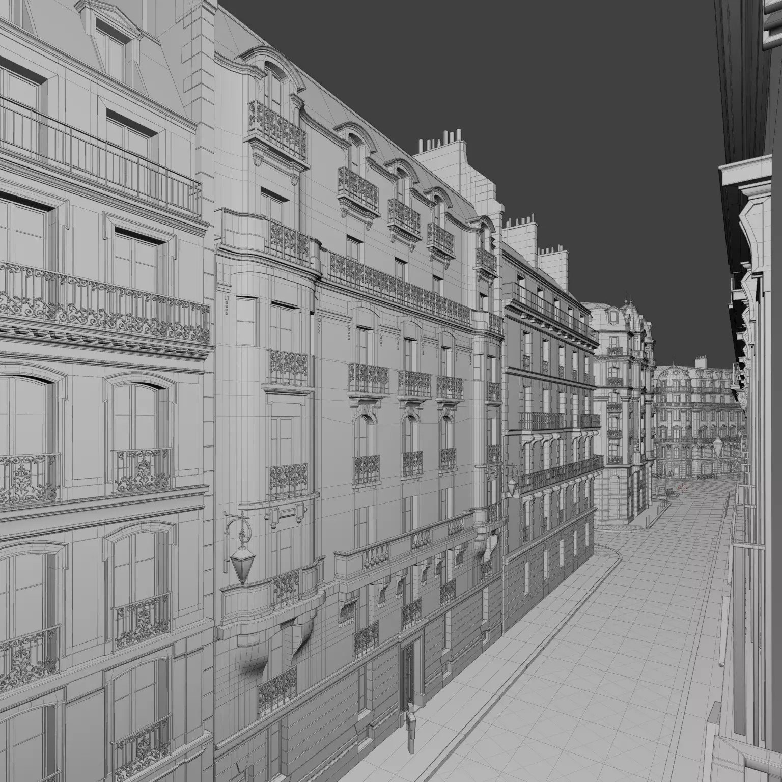 Paris Boulevard - Detailed Architectural 3D Model - View 133