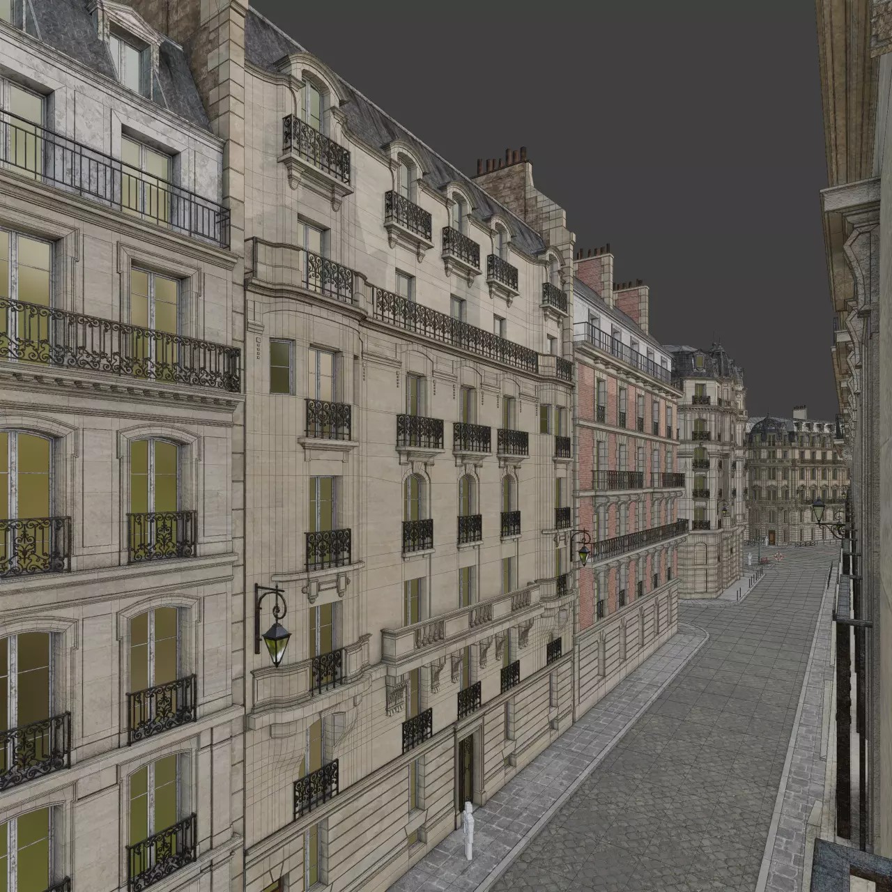 Paris Boulevard - Detailed Architectural 3D Model - View 134