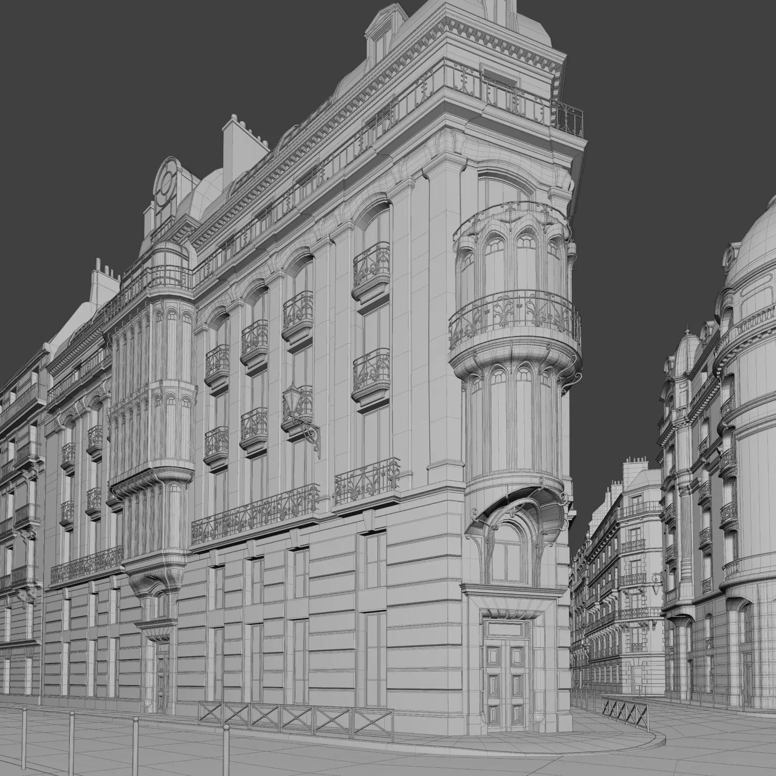 Paris Boulevard - Detailed Architectural 3D Model - View 136