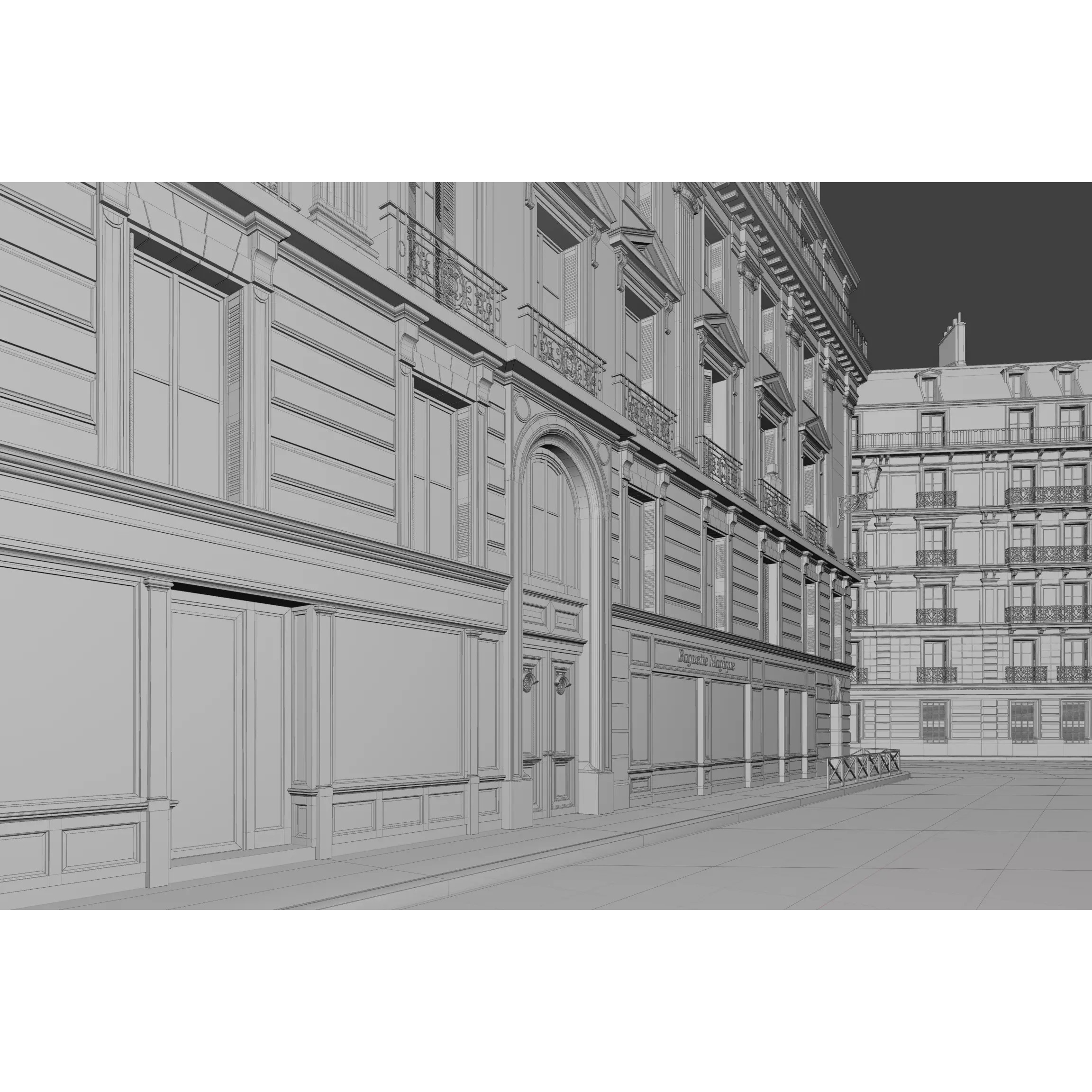 Paris Boulevard - Detailed Architectural 3D Model - View 138