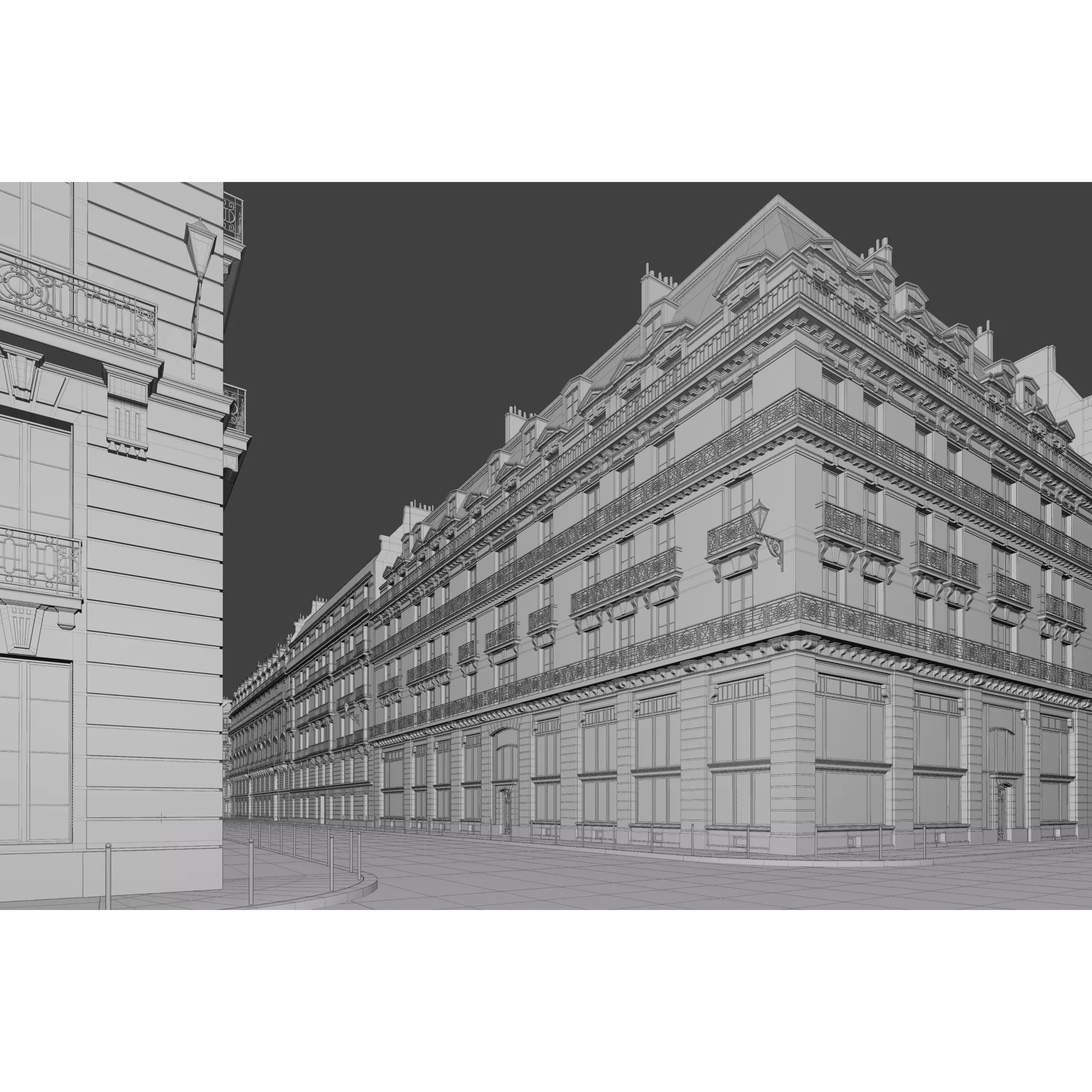 Paris Boulevard - Detailed Architectural 3D Model - View 140