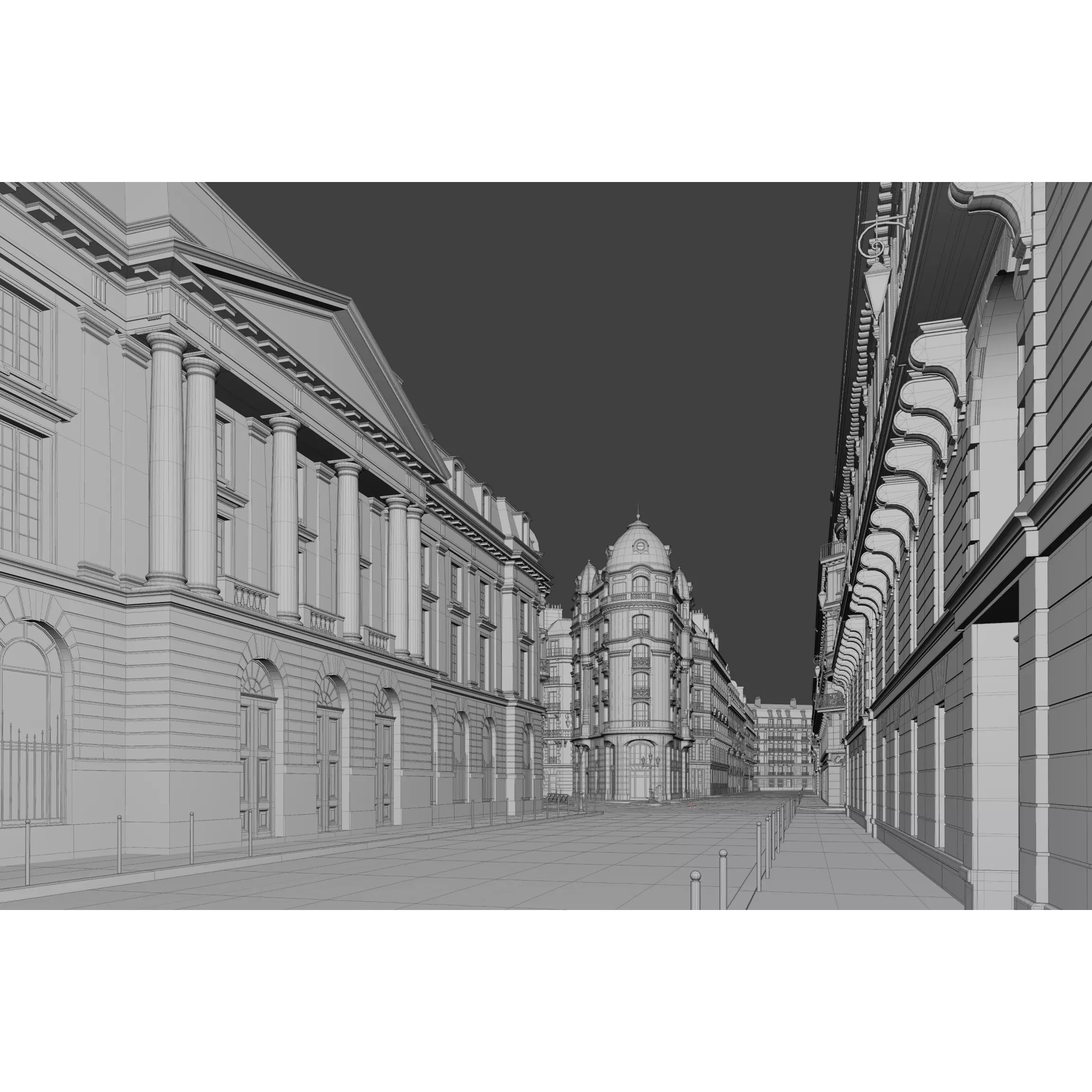 Paris Boulevard - Detailed Architectural 3D Model - View 146