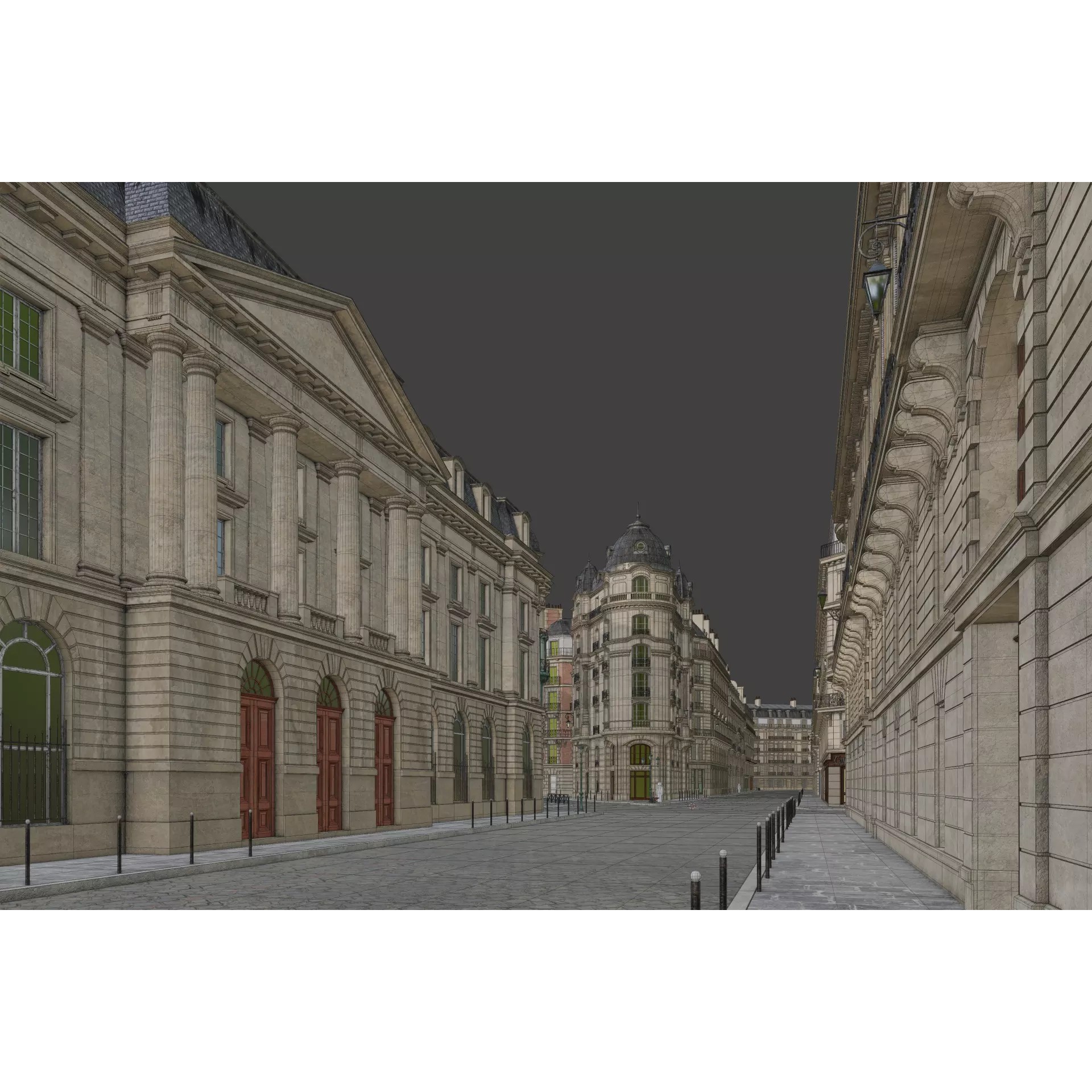 Paris Boulevard - Detailed Architectural 3D Model - View 147