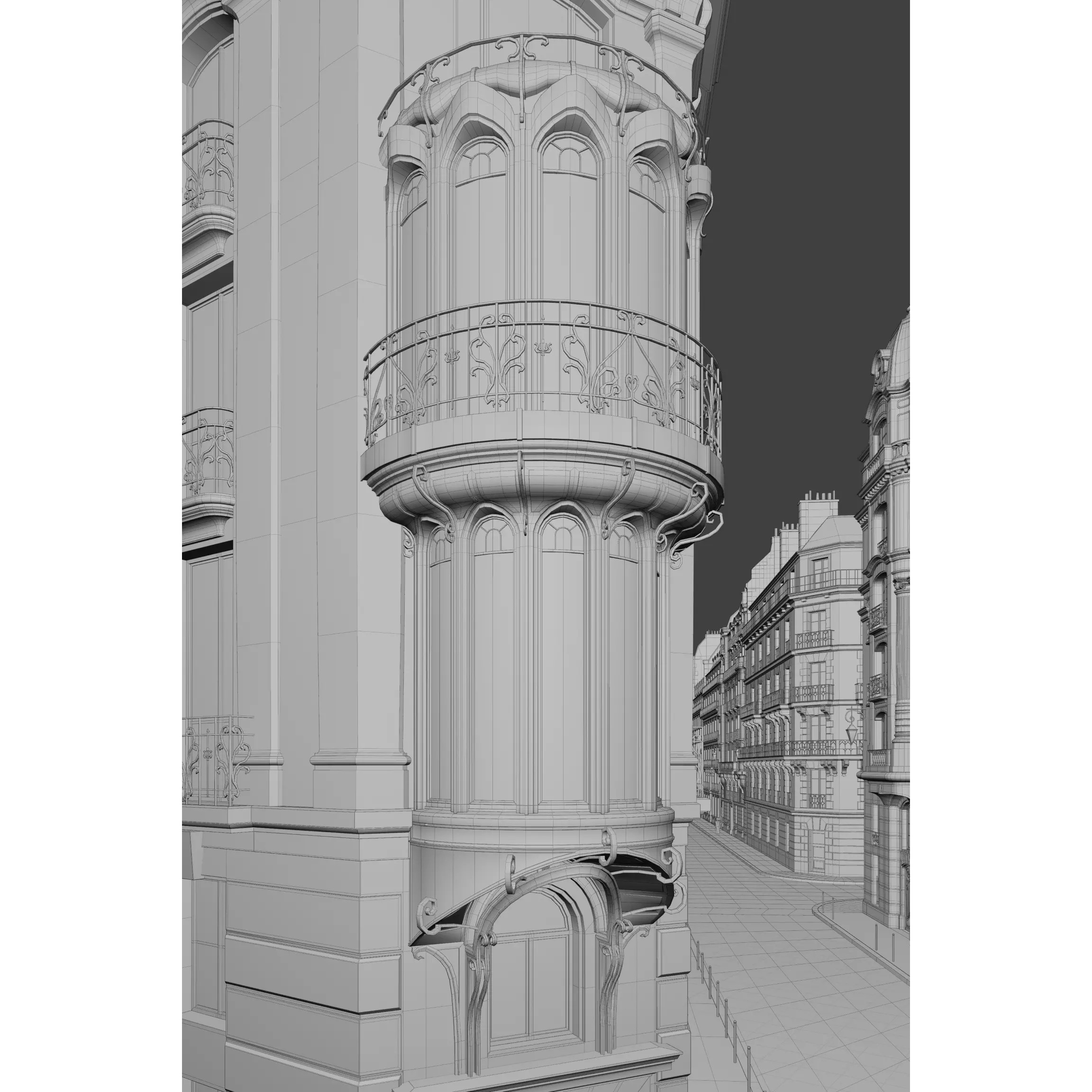 Paris Boulevard - Detailed Architectural 3D Model - View 150