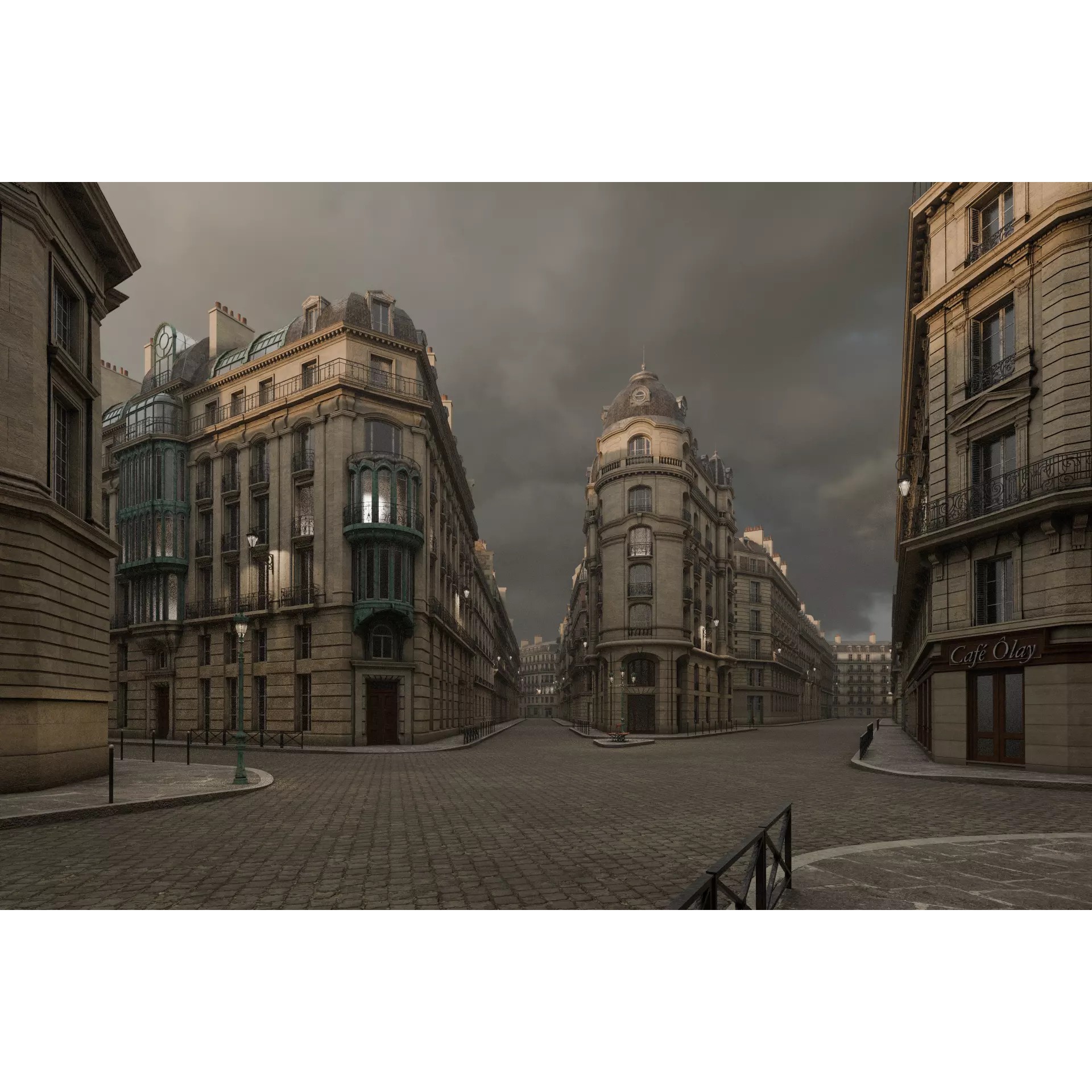 Paris Boulevard - Detailed Architectural 3D Model - View 3