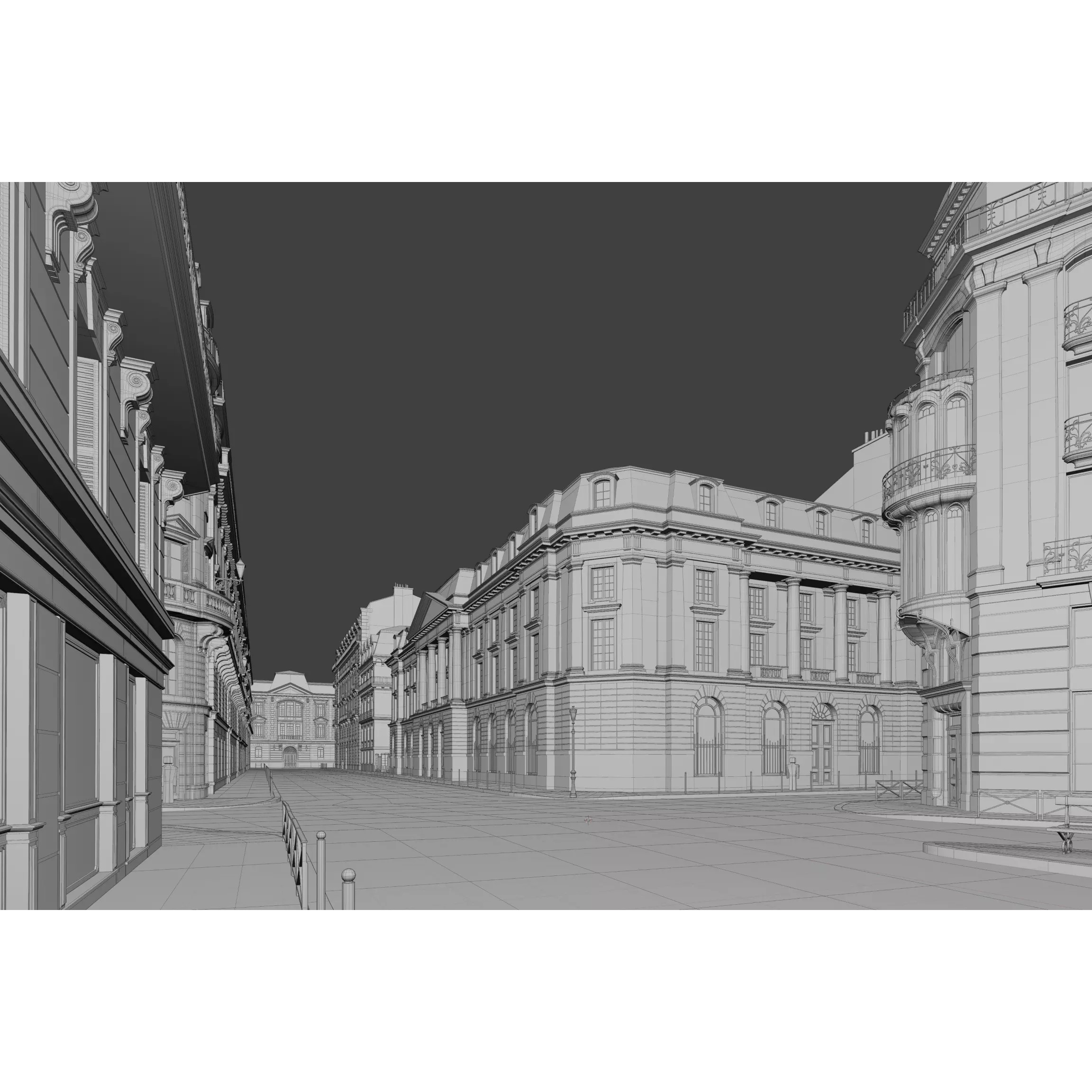Paris Boulevard - Detailed Architectural 3D Model - View 81