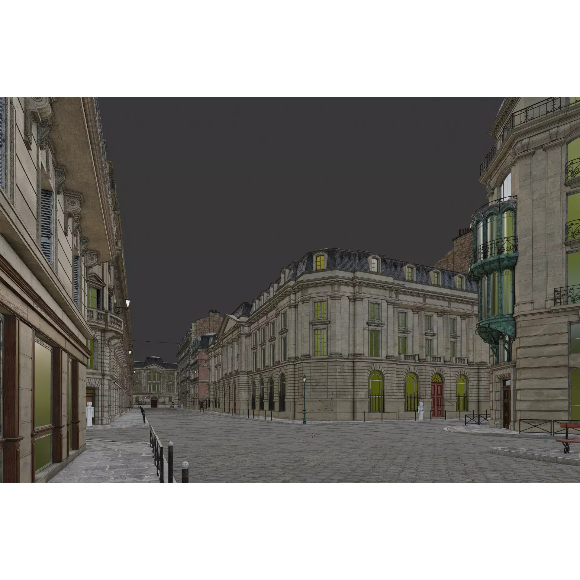 Paris Boulevard - Detailed Architectural 3D Model - View 82