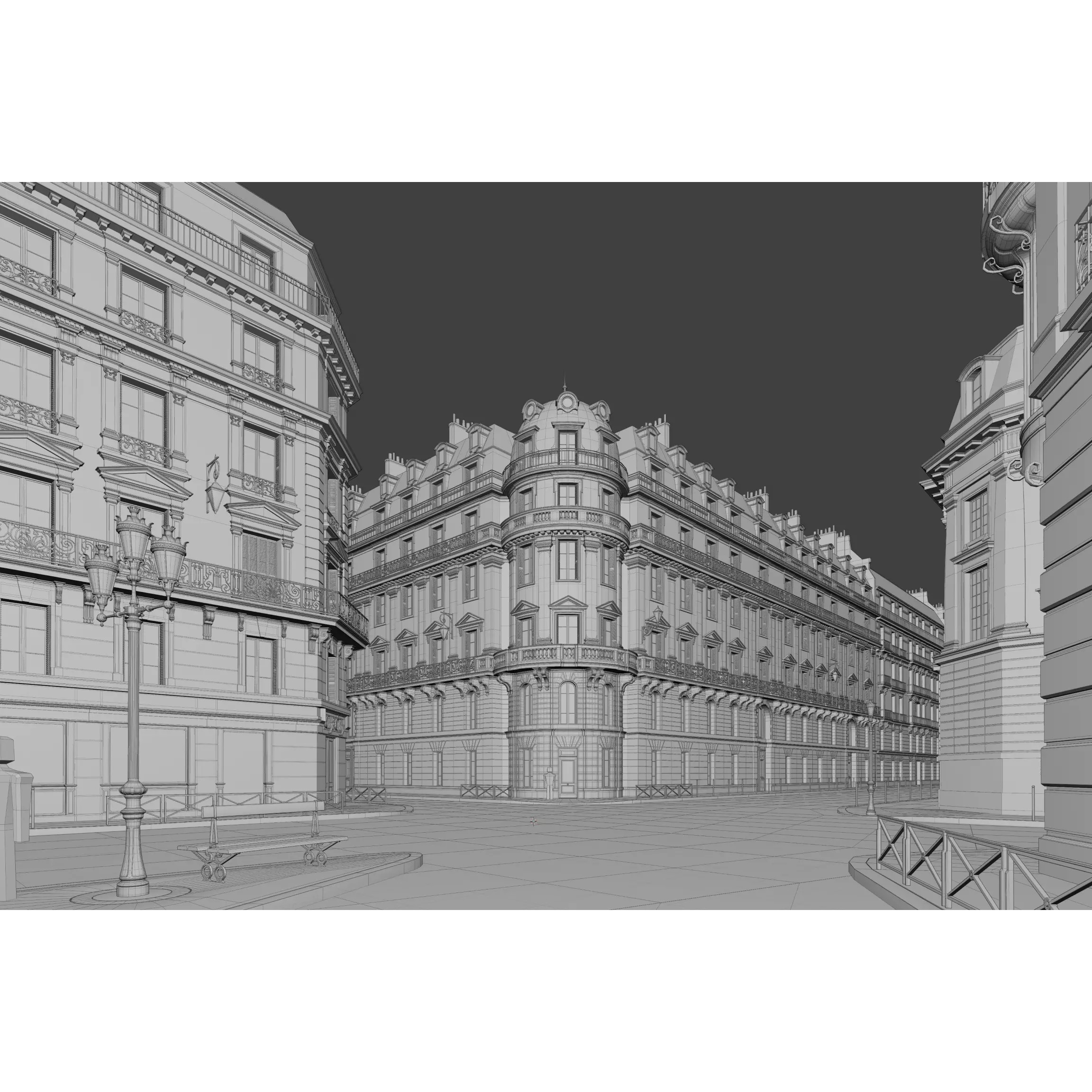 Paris Boulevard - Detailed Architectural 3D Model - View 83