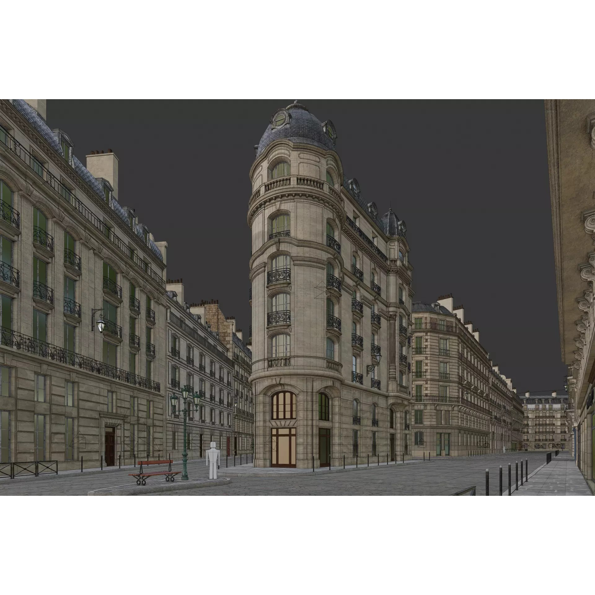 Paris Boulevard - Detailed Architectural 3D Model - View 86