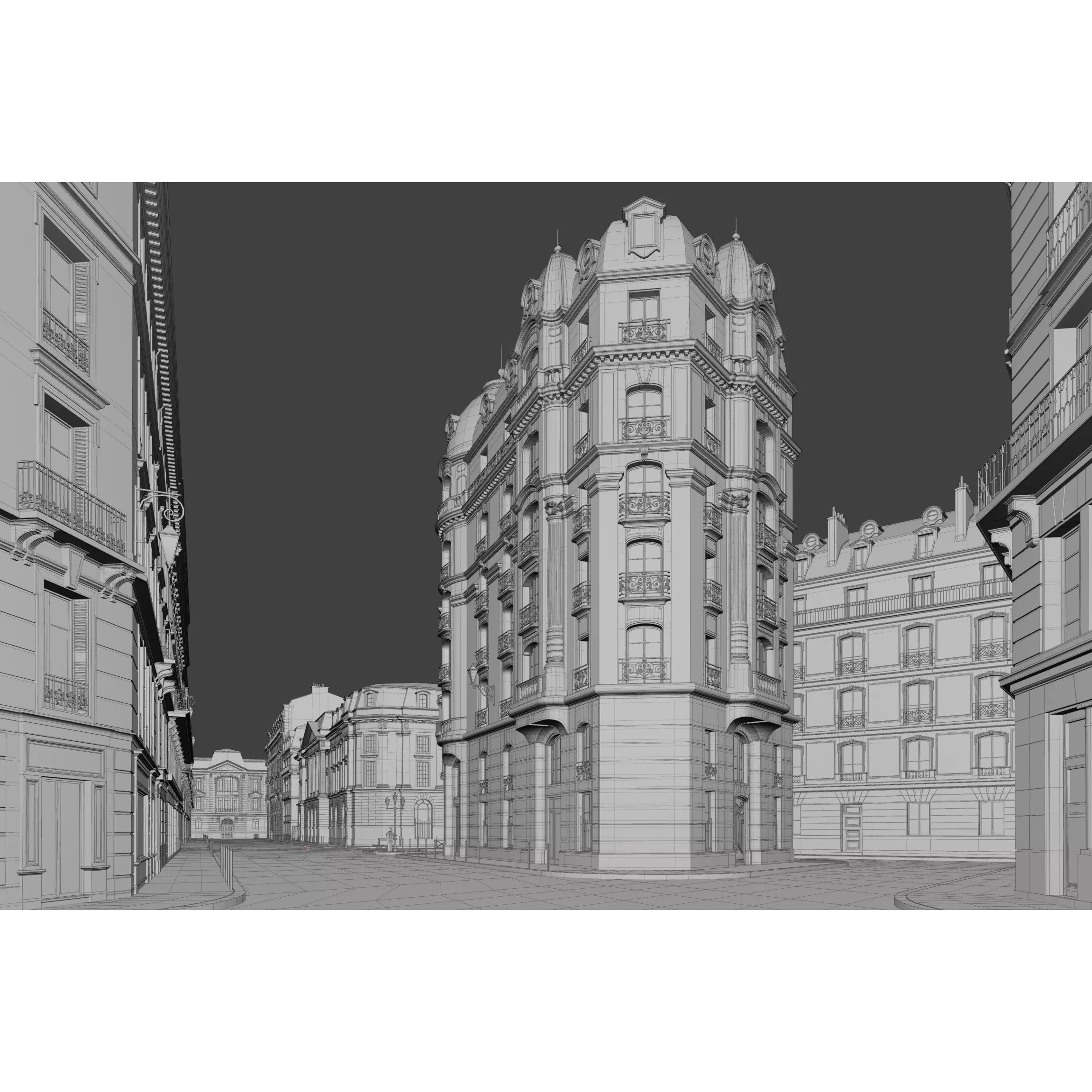 Paris Boulevard - Detailed Architectural 3D Model - View 89